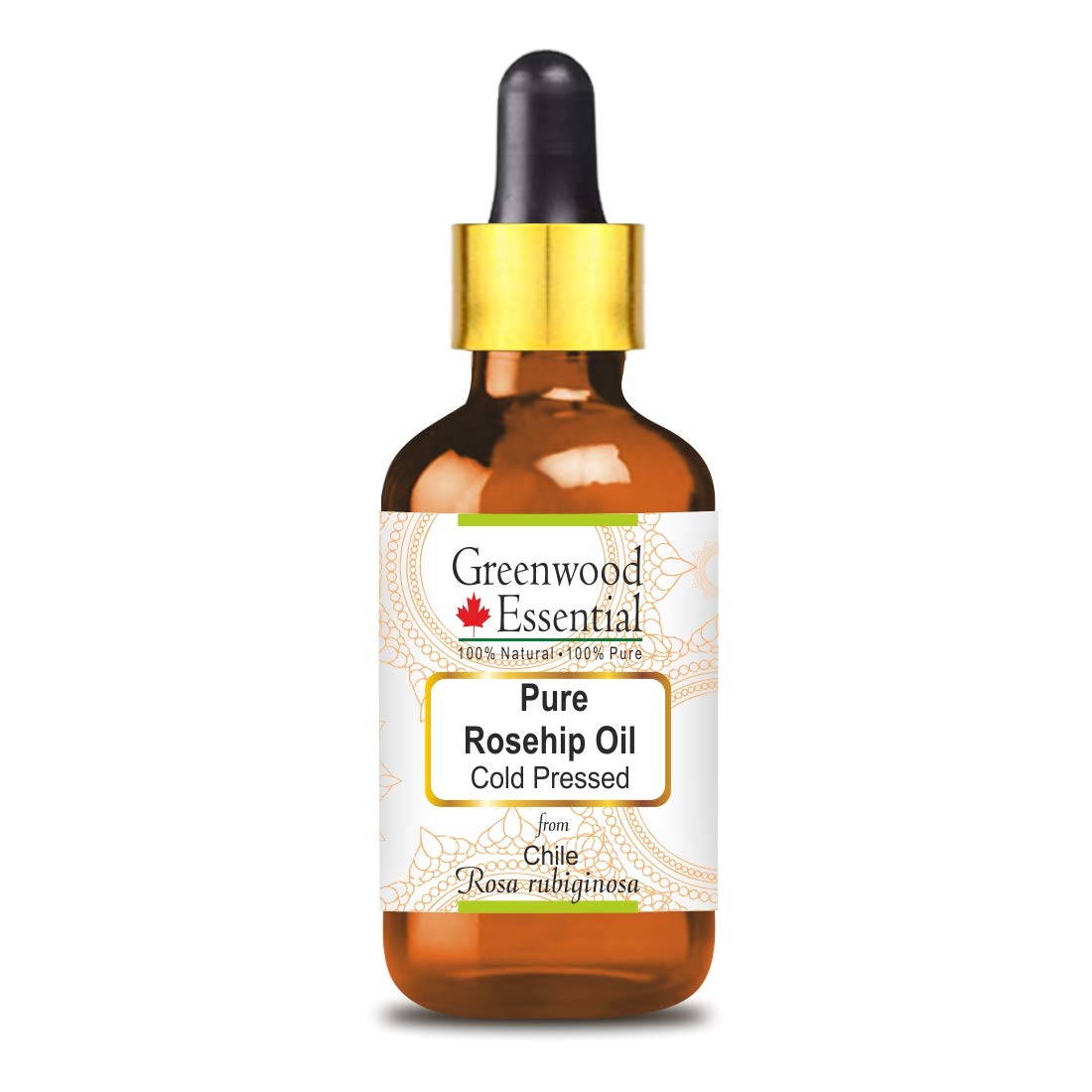 Pure Cold Pressed Rosehip Oil (Rosa Rubiginosa) - 100% Natural Therapeutic Grade Facial Oil with Glass Dropper - 15ml for Skin Care, Anti-Aging & Moisturizing