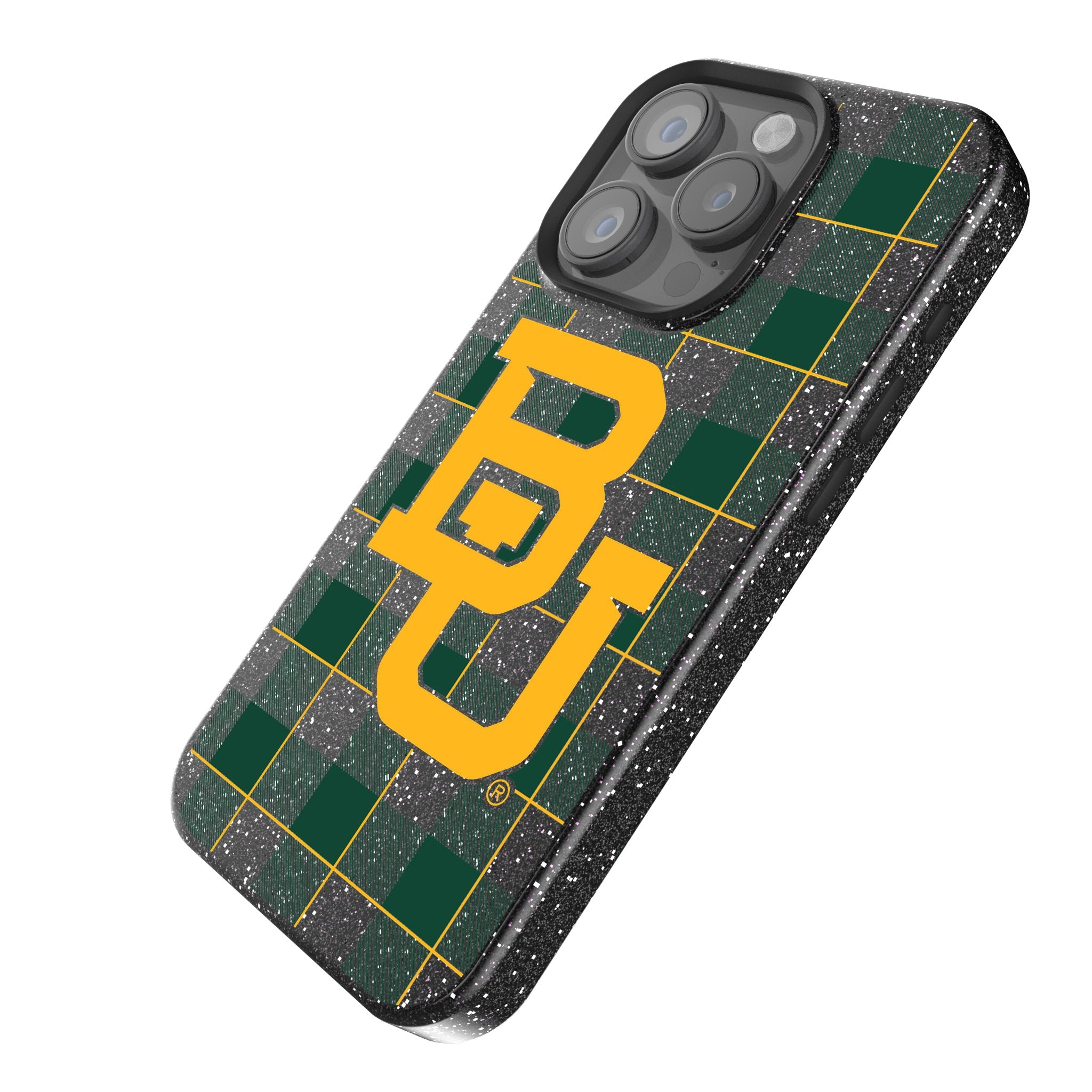 Baylor University Bears Plaid Rhinestone Phone Case - Stylish & Protective Cover for iPhone & Samsung - Perfect for Game Day & School Spirit