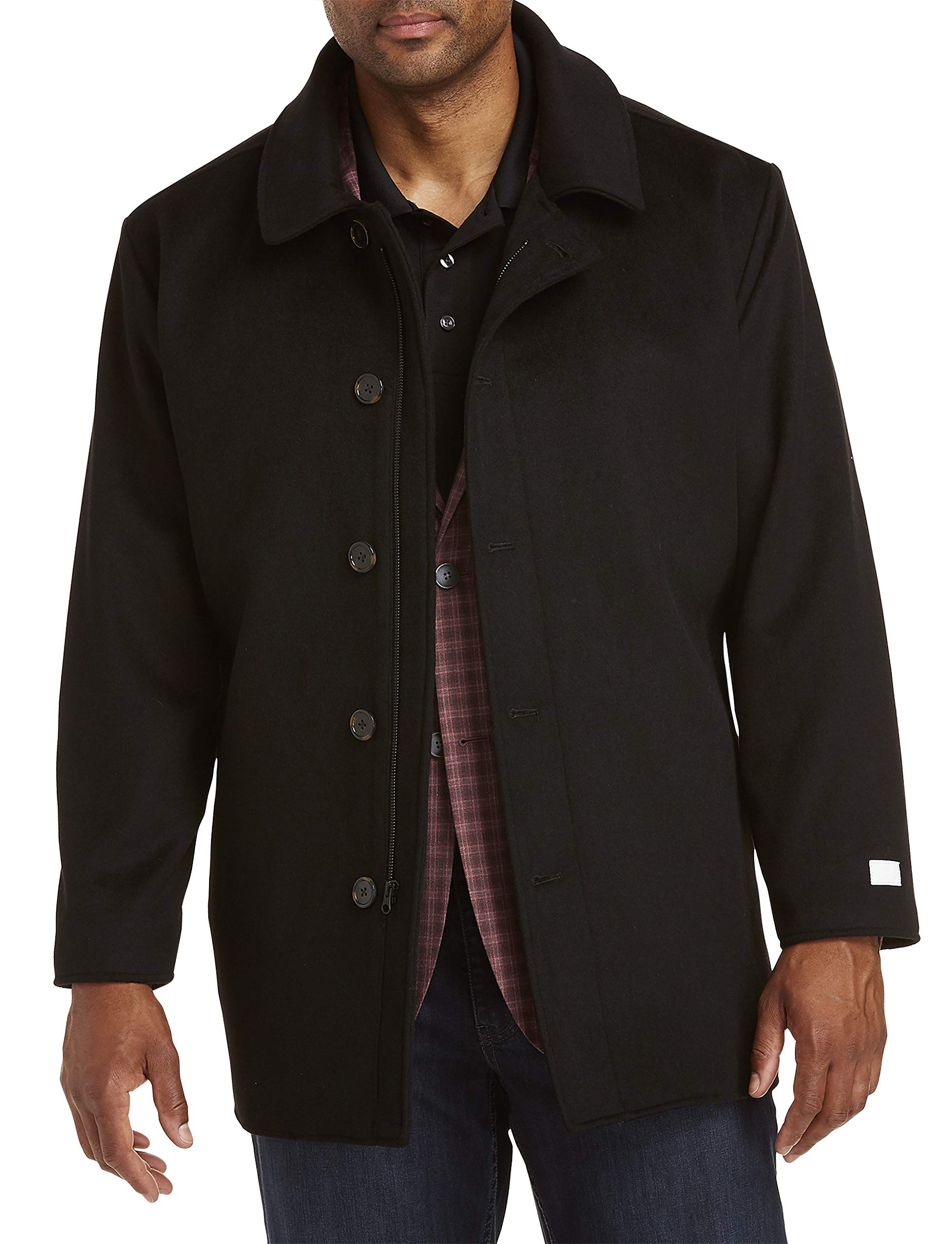 DXL Big and Tall Oak Hill Wool Blend Overcoat for Men - Classic Winter Coat for Business, Office & Formal Occasions