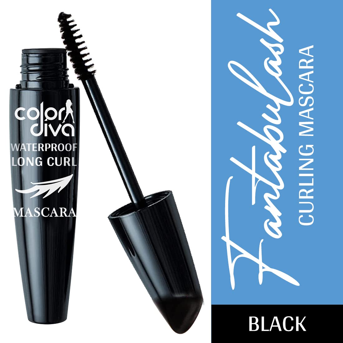 Color Diva Waterproof Long-Lasting Black Mascara (Shade-104, 6ml) - Volumizing & Lengthening for Day & Night Wear