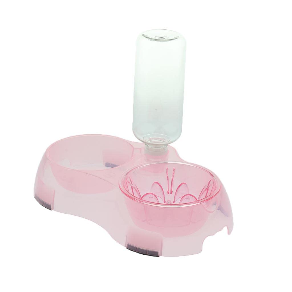 Automatic Pet Feeder and Waterer for Dogs & Cats - Pink Food & Water Bowl with Timer, Perfect for Home, Travel, and Crate Training