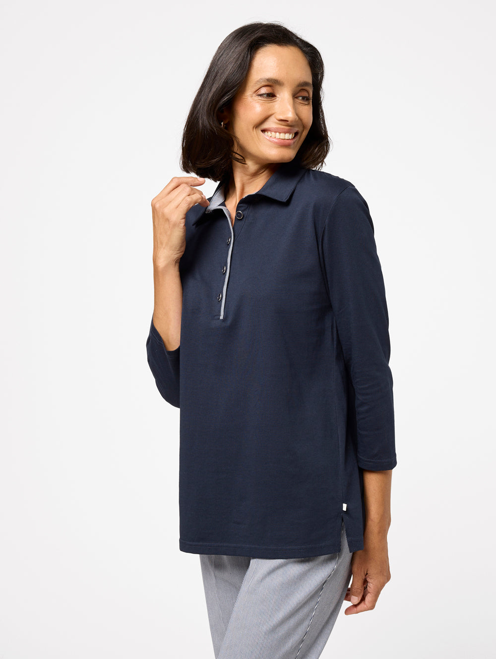 Jessy 3/4 Sleeve Polo Shirt for Women - Comfortable Cotton Blend Casual Top for Work & Weekend Wear | Office, Golf, and Everyday Outfits