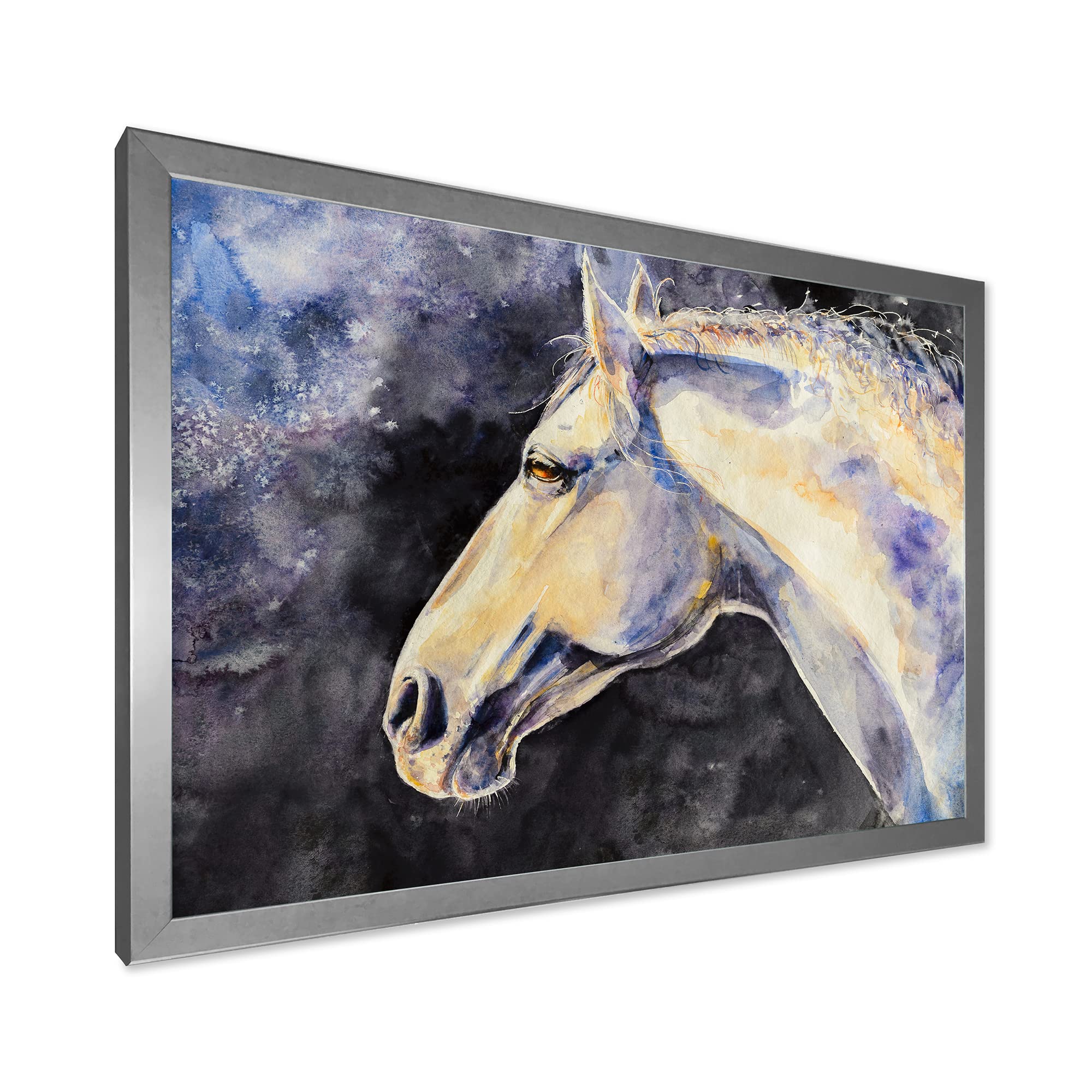 DesignQ Lipizzan Horse Farmhouse Framed Wall Art - Elegant Equestrian Home Decor for Living Room, Bedroom & Office