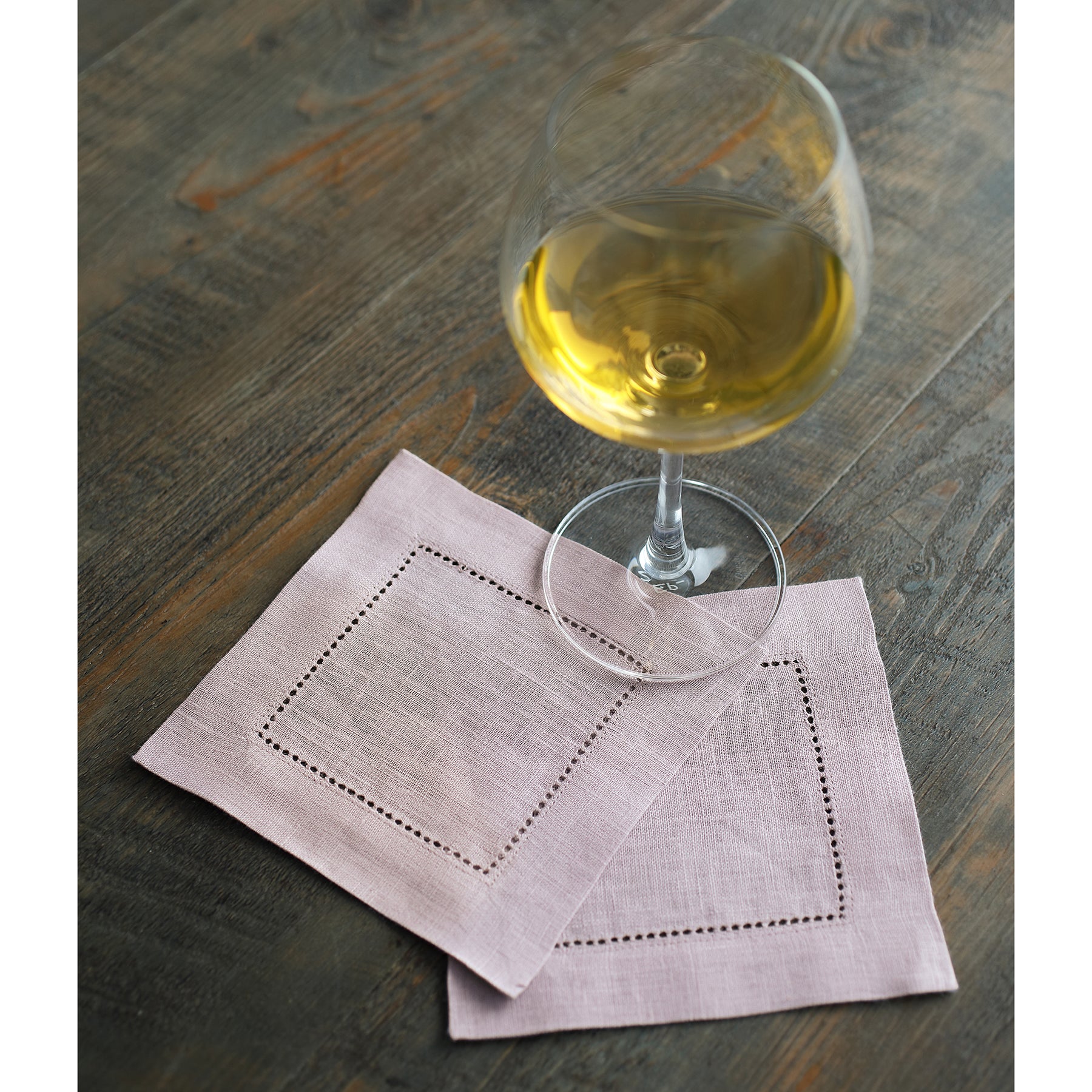 Premium Classic Hemstitch Cocktail Napkins - Set of 12 White Linen Drink Napkins for Parties, Weddings & Elegant Dining - Absorbent & Decorative Tableware Accessories