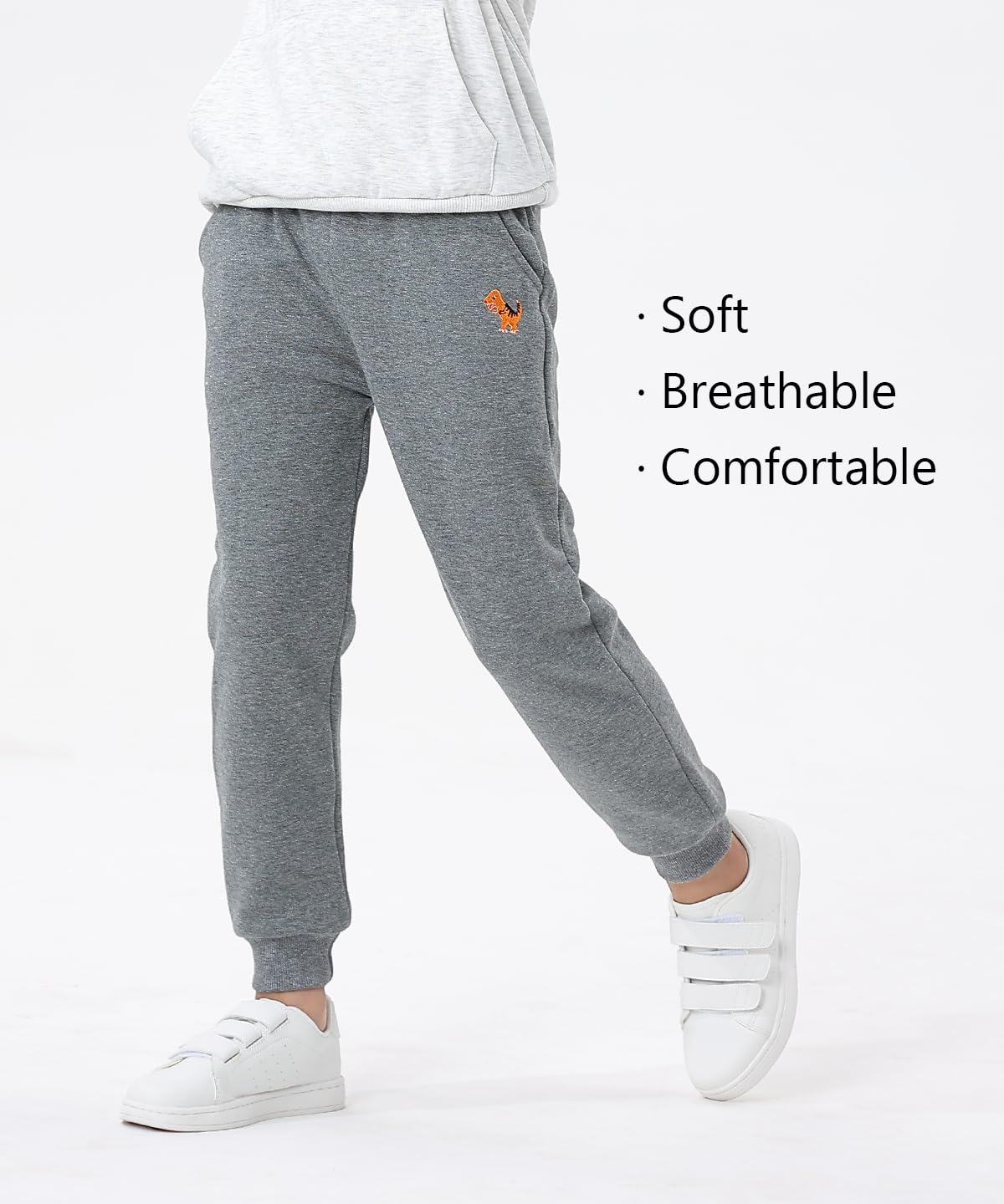 GFQLONG Boys' 3-Pack Cotton Jogger Pants - Soft Elastic Waist Casual Sweatpants with Cartoon Prints for Toddlers 2-5 Years | Playtime, School & Lounge Wear