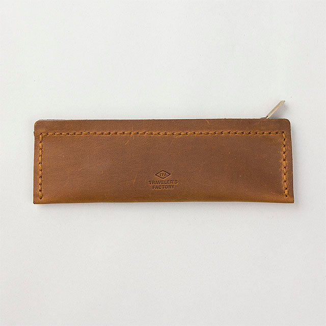 Premium TRAVELER'S COMPANY Leather Pen Case - Compact S Size in Camel Brown | Perfect for Journaling, Note-Taking & Office Organization | Travel-Friendly Writing Accessory Holder