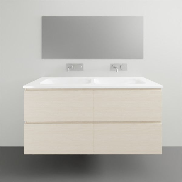 ADP Glacier Lite All Drawer Twin Vanity with Solid Surface Top - Modern Bathroom Vanity Set with Storage Drawers for Master Bath & Guest Room Remodel