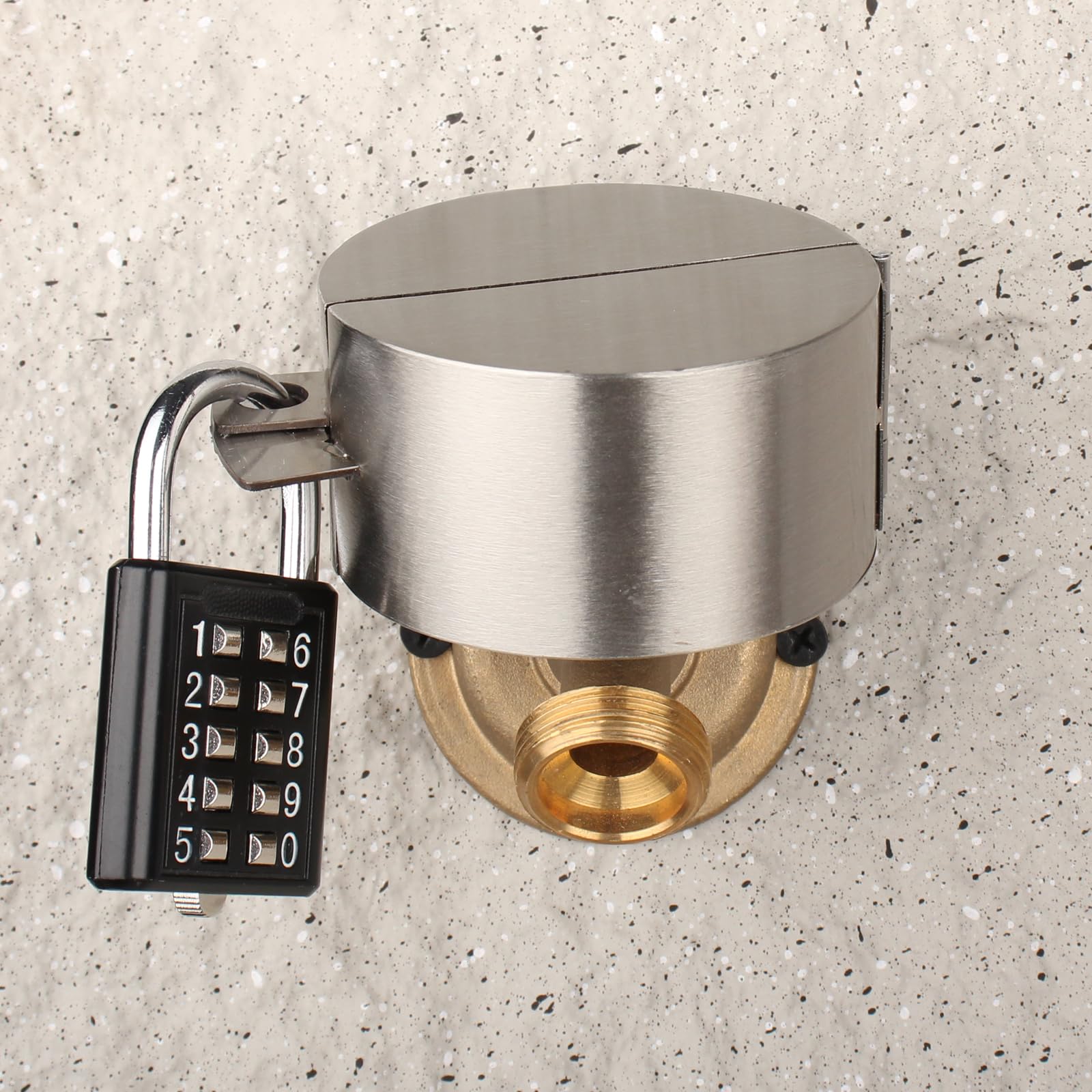 Stainless Steel Outdoor Faucet Lock System - Child Proof Hose Bib Spigot Lock to Prevent Unauthorized Water Use & Vandalism - Perfect for Homes, Gardens, and Public Water Sources