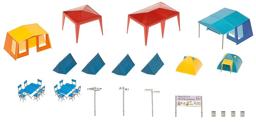 Faller 130504 HO Scale Camping Tent Building Kit - Perfect for Model Train Scenery & Diorama Displays