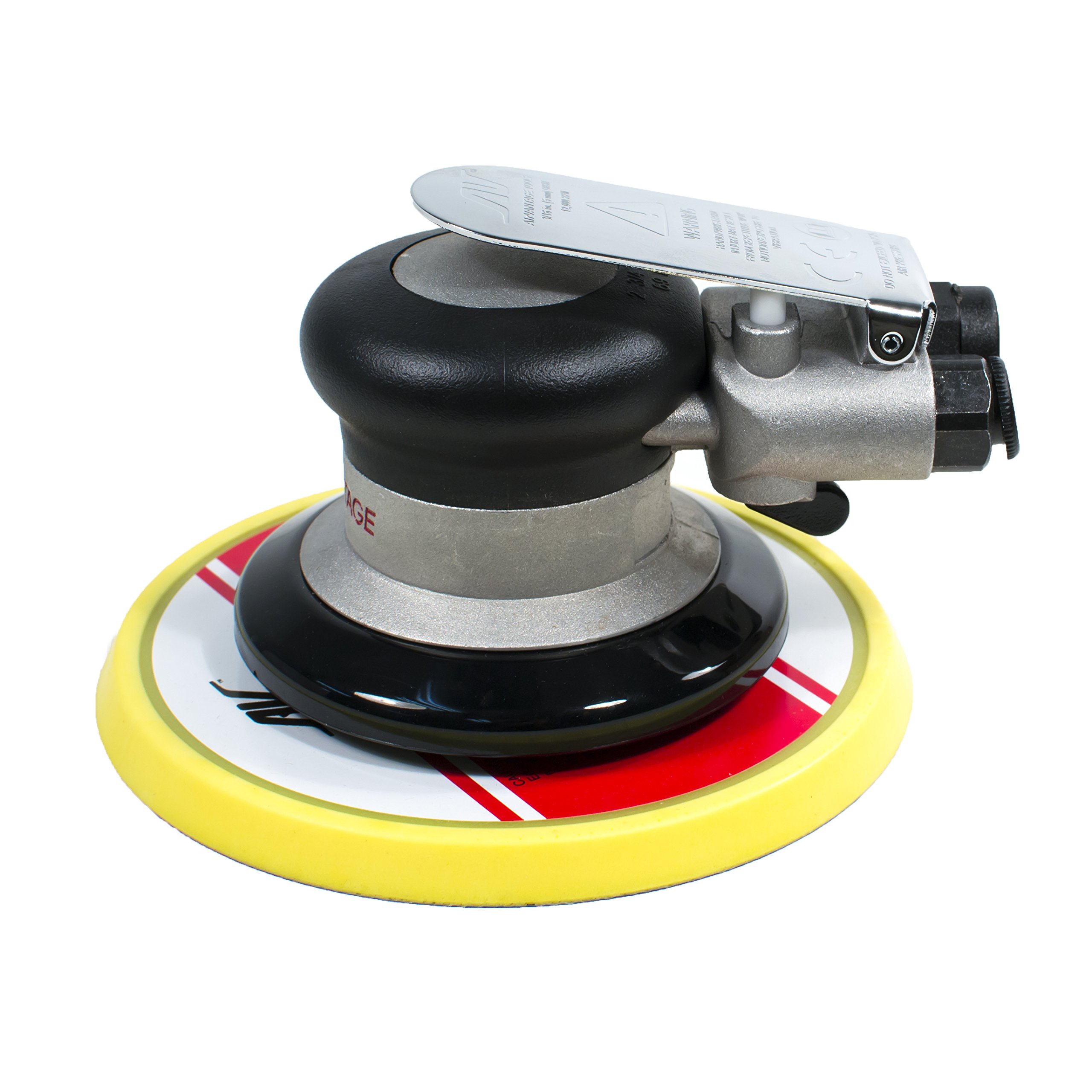 AirVANTAGE 6 Inch Random Orbital Palm Sander with PSA Vinyl Pad - 3/16 Inch Orbit for Woodworking, Auto Body Sanding & DIY Projects | Lightweight & Ergonomic Design