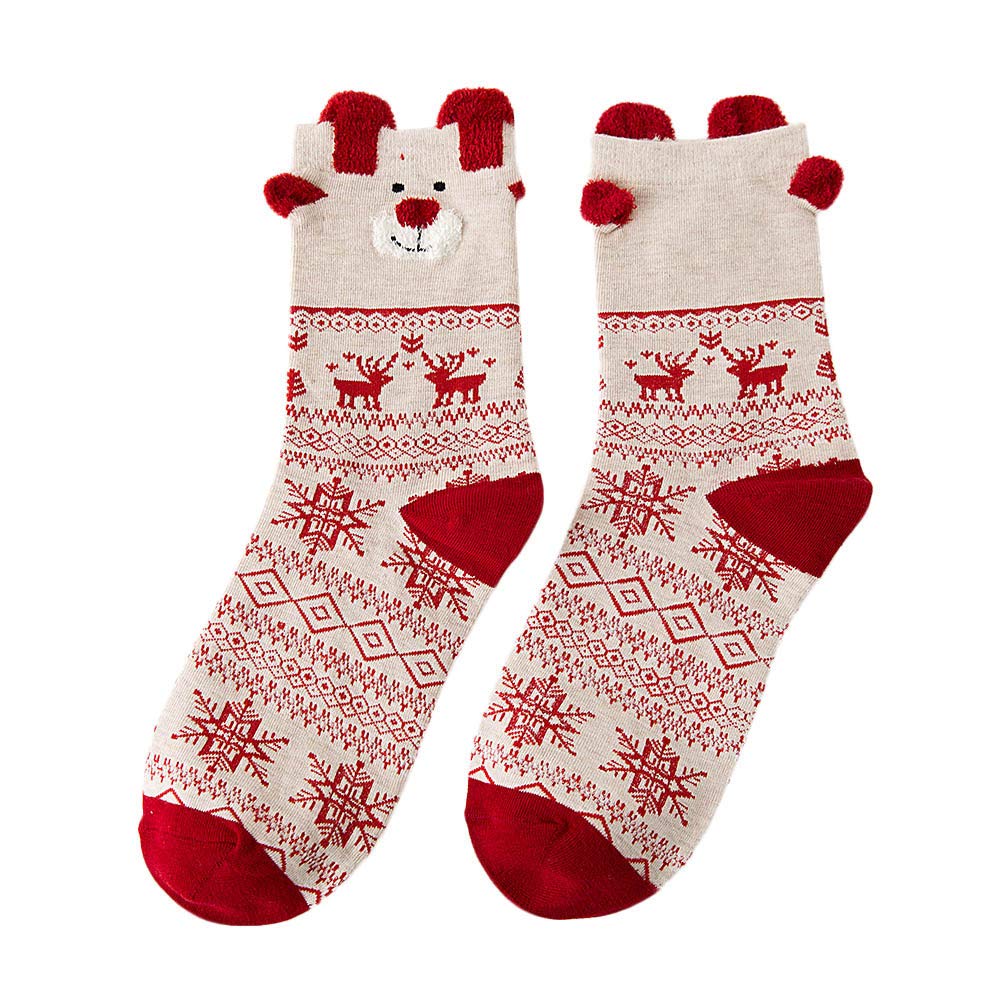 Women's Christmas Winter Socks - Cozy Cotton Blend Multi-Color Compression Socks for Women (One Size) - Perfect for Holiday Gifts, Cold Weather & Indoor Comfort