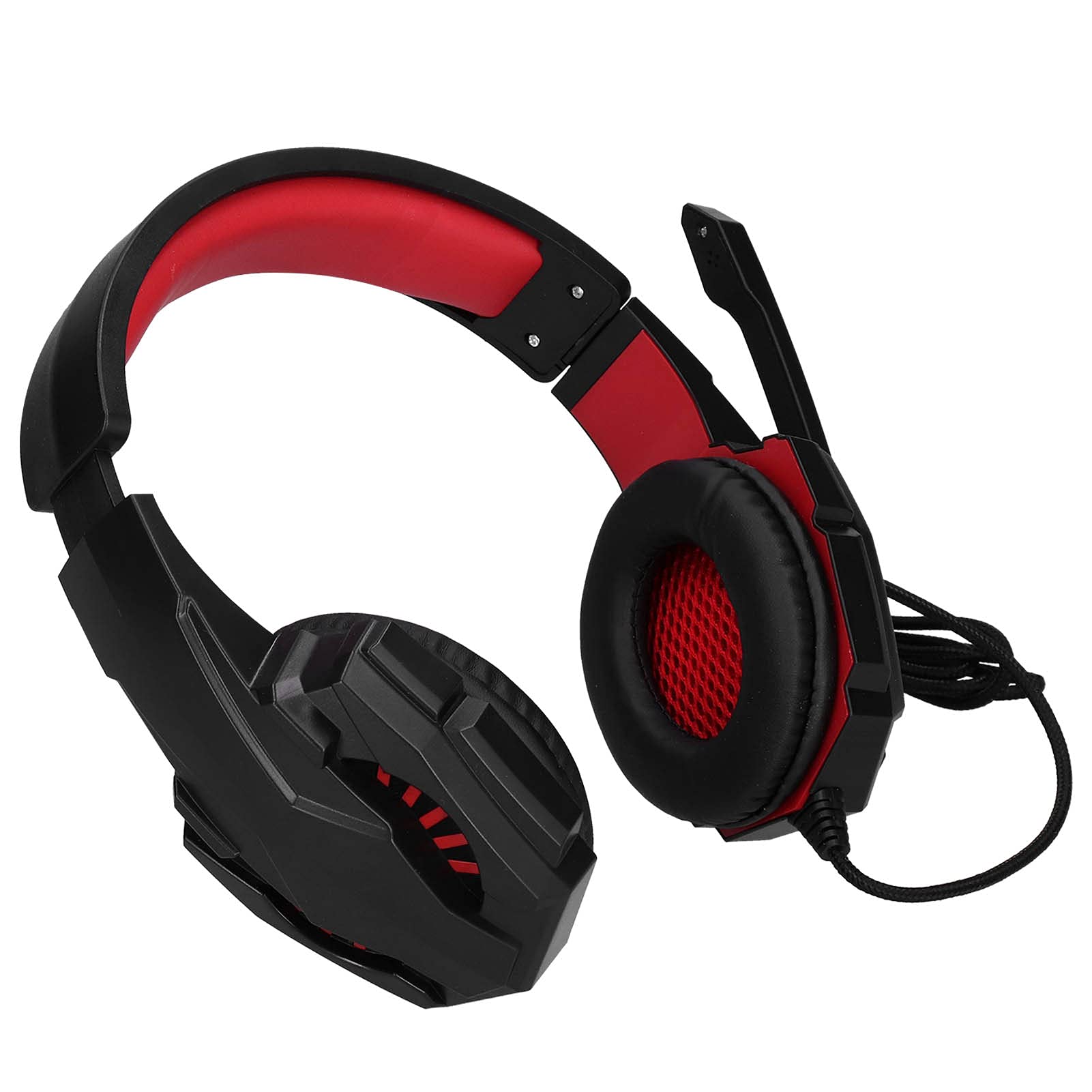 Vbestlife SY-GX10 Gaming Headset with 3.5mm Audio Jack & Adjustable Microphone - Noise Cancelling Over-Ear Headphones for PC, Laptop, Tablet - Perfect for Online Gaming, Video Calls & Music (Red)