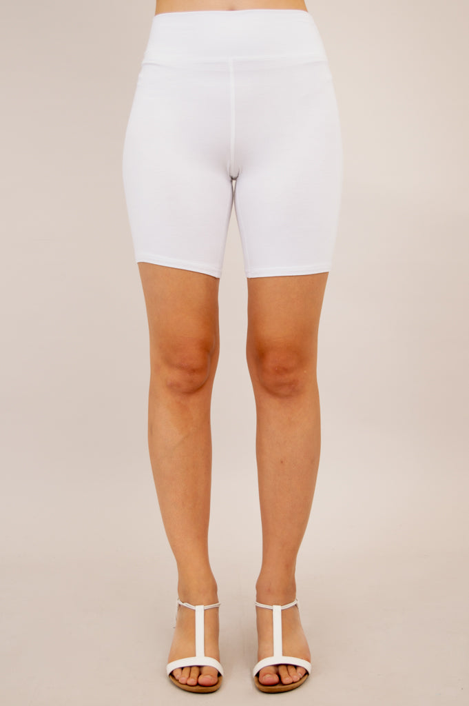 Hallie Women's Shorts - Soft Bamboo Fabric, Snow White Color - Perfect for Summer, Yoga, and Casual Wear