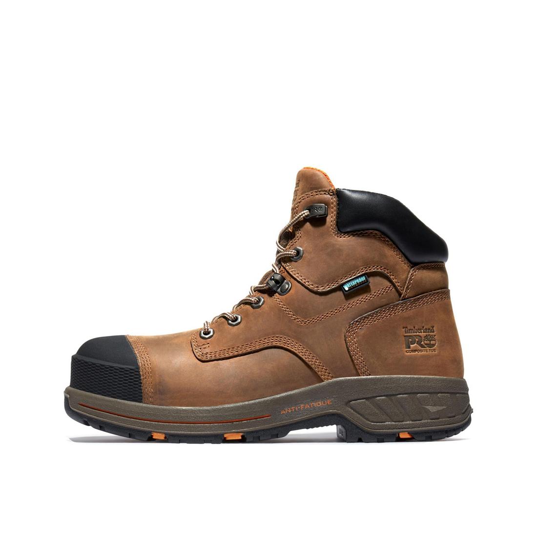 Helix HD 6 Inch Composite Toe Waterproof Work Boots for Men - Brown Safety Shoes for Construction, Hiking & Outdoor Work - ASTM F2413 Certified