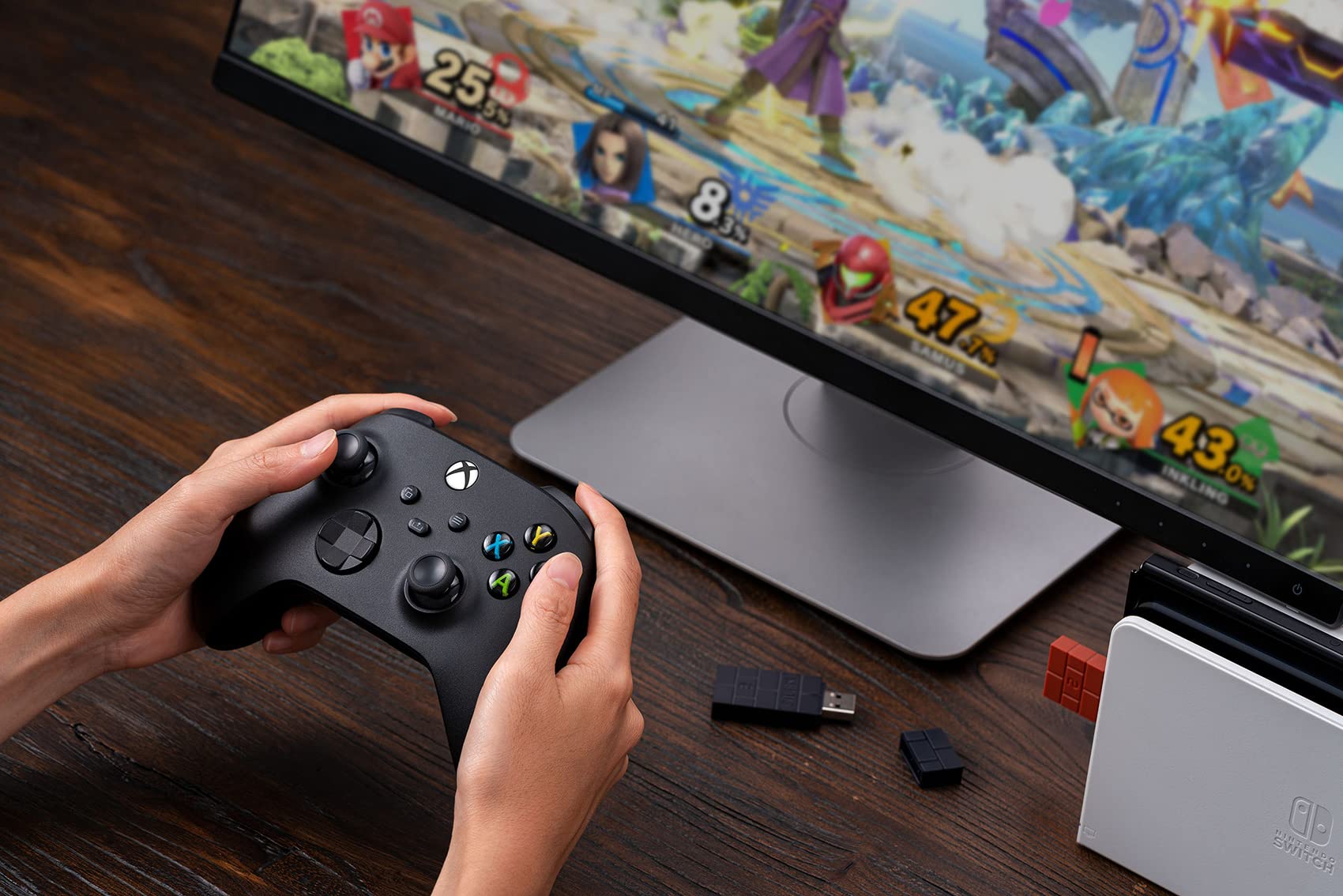 8Bitdo Wireless USB Adapter 2 - Bluetooth USB Adapter for Xbox Series, Switch Pro, Joycons, PS5, PS4, PS3 Controllers - Works with Switch, PC, Android TV Box, Raspberry Pi, Retrofreak (Brown) - Perfect for Gaming, Streaming & Retro Console Setup