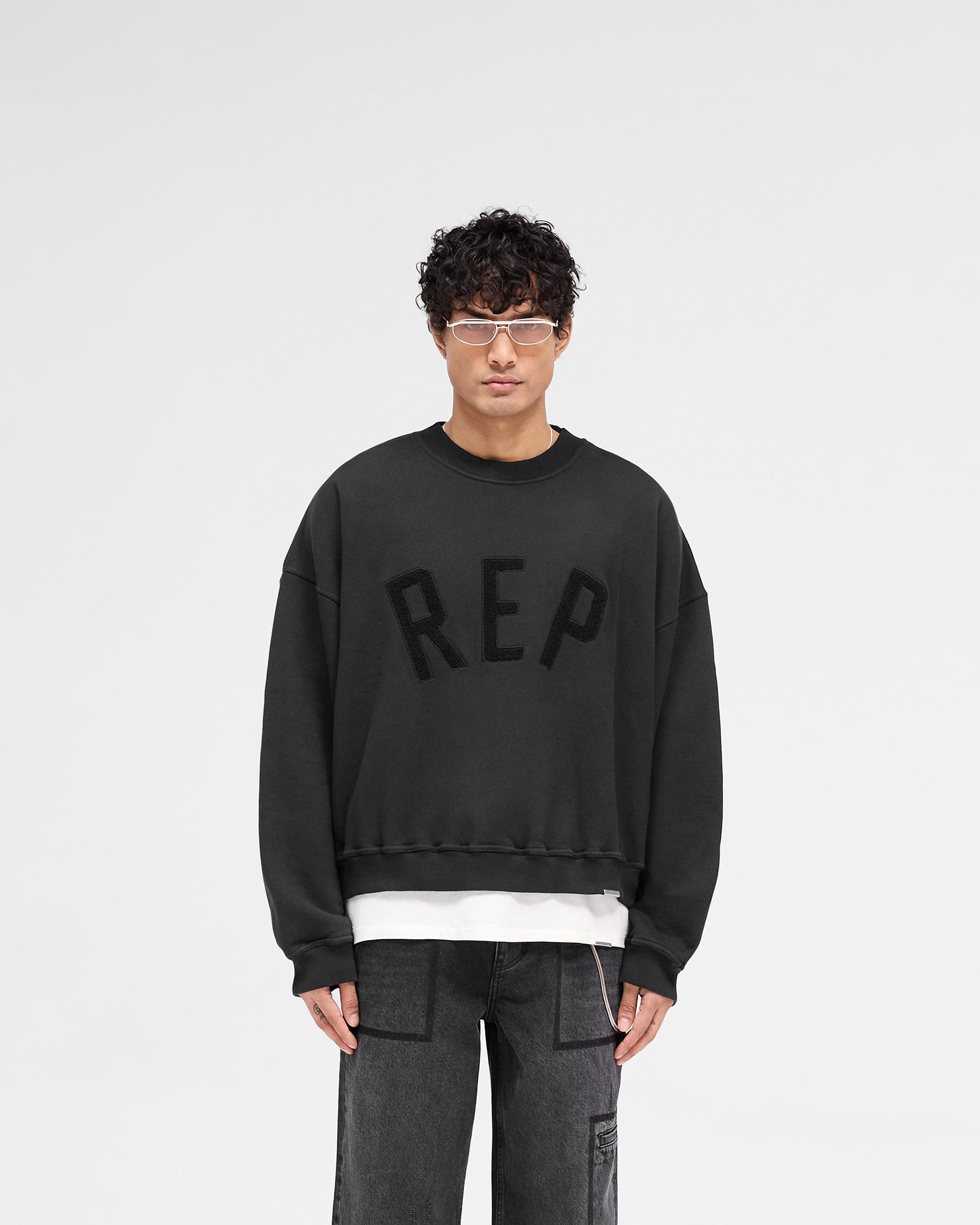 Stylish Applique Sweater for Women - Off Black | Cozy Knit Pullover for Fall & Winter | Perfect for Casual Outings & Office Wear