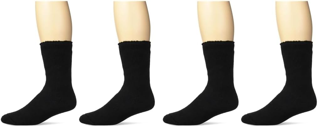 Heat Holders Thermal Work Socks for Men - Mid-Calf Winter Socks Size 7-12, Black - Perfect for Outdoor Work, Hiking & Cold Weather Activities