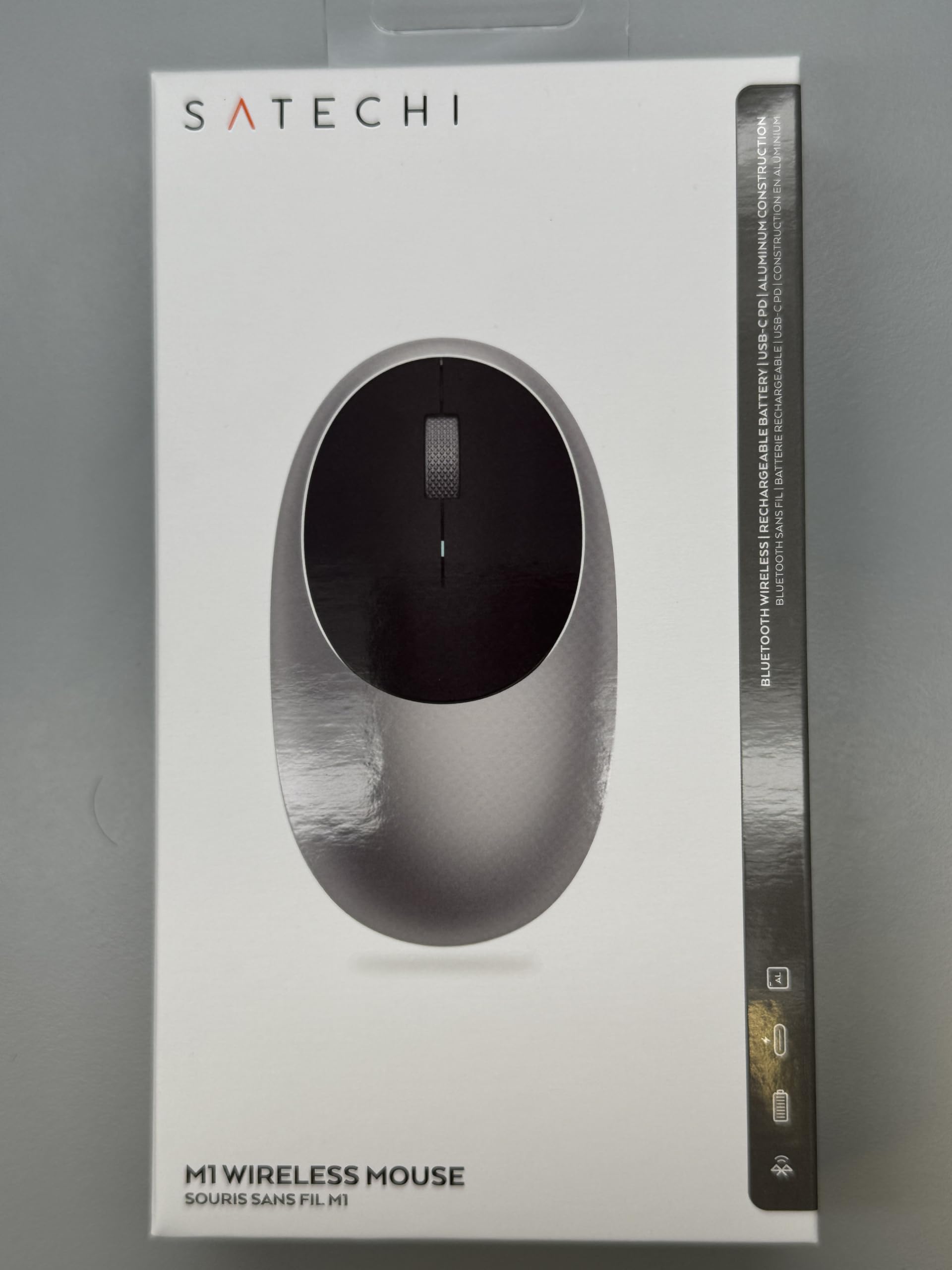 Satechi Wireless Bluetooth Mouse for MacBook Pro M1/M2 - Rechargeable USB-C Mouse Compatible with MacBook Air, iMac, Mac Mini, iPad Pro & More - Ergonomic Design for Office & Home Use - Space Gray