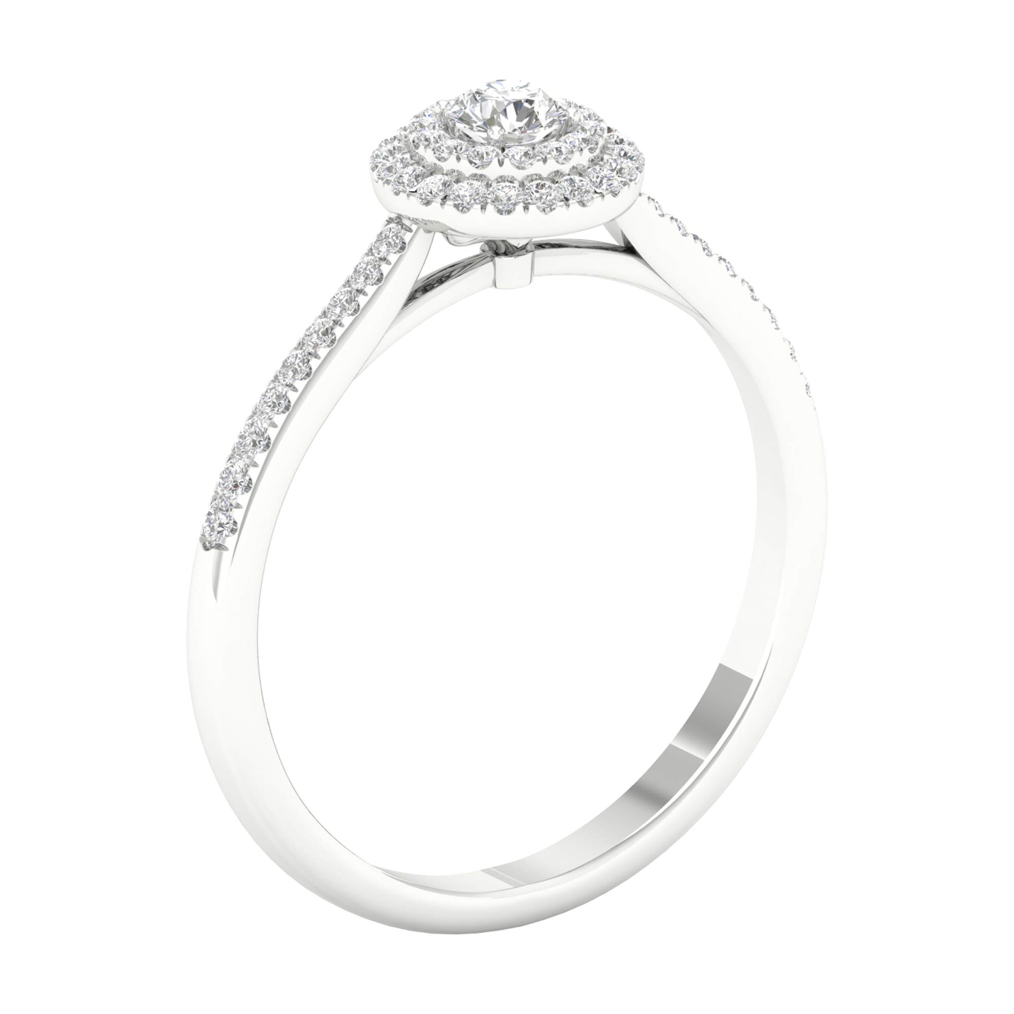 1/3ct-1ct TDW Round Double Halo Diamond Engagement Ring in 10K Gold - Perfect for Proposals, Weddings & Anniversary Gifts
