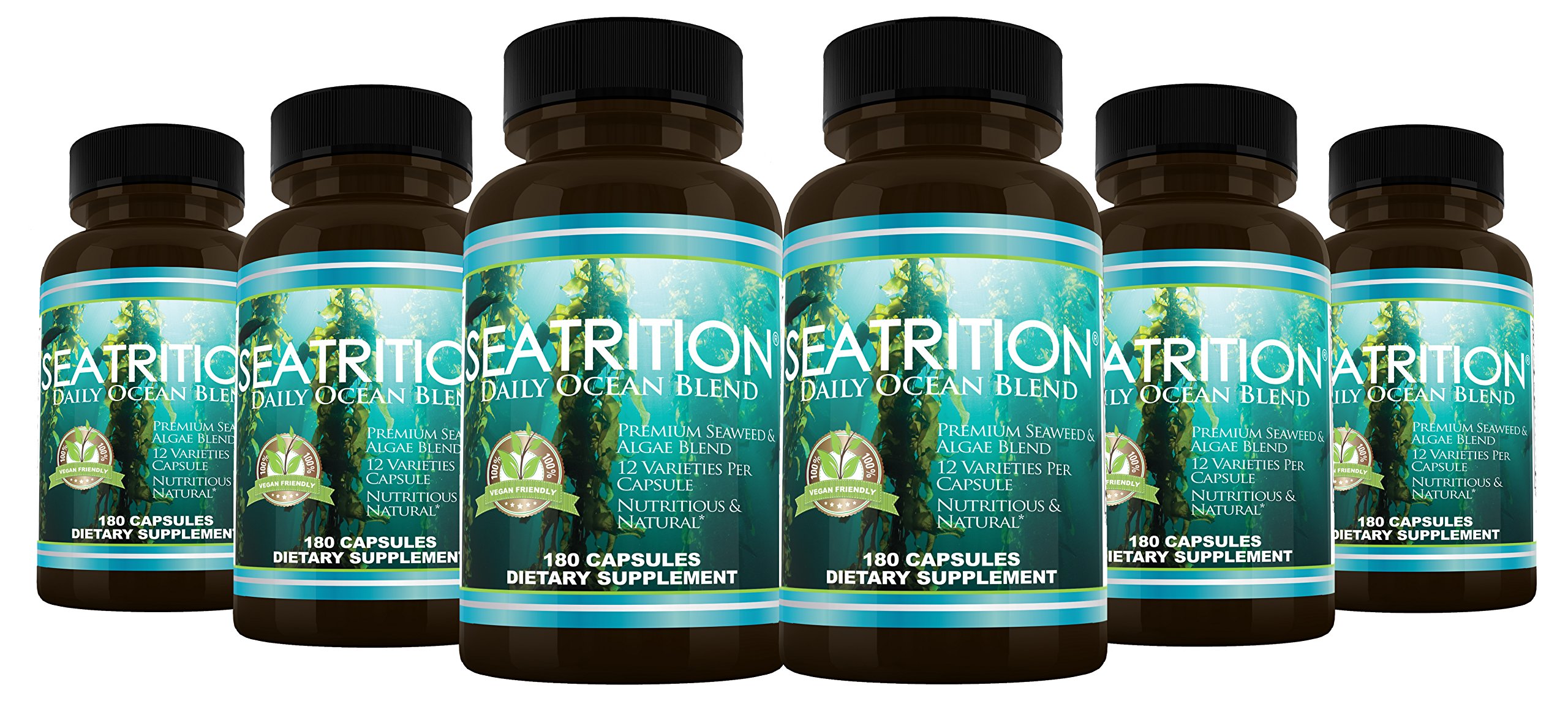 Seatrition 6 Bottles 1080 Capsules - Premium Omega-3 Fish Oil Supplement for Heart, Brain & Joint Health | Supports Cognitive Function & Cardiovascular Wellness | Ideal for Adults & Seniors Daily Nutrition