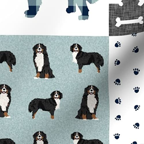 Bernese Mountain Dog Printed Minky Fabric - Soft Plush Fat Quarter for Baby Blankets, Quilt Backing & Sewing Projects - Pet Portrait Wholecloth Cheater Quilt Fabric - Perfect for DIY Crafts, Home Decor & Gift Making