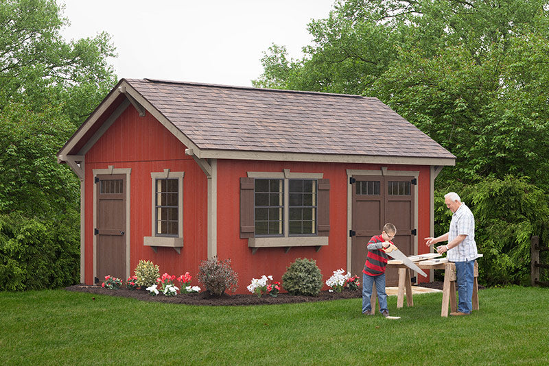 Premium Wooden Estate Shed for Outdoor Storage - Perfect for Garden Tools, Lawn Equipment & Backyard Organization