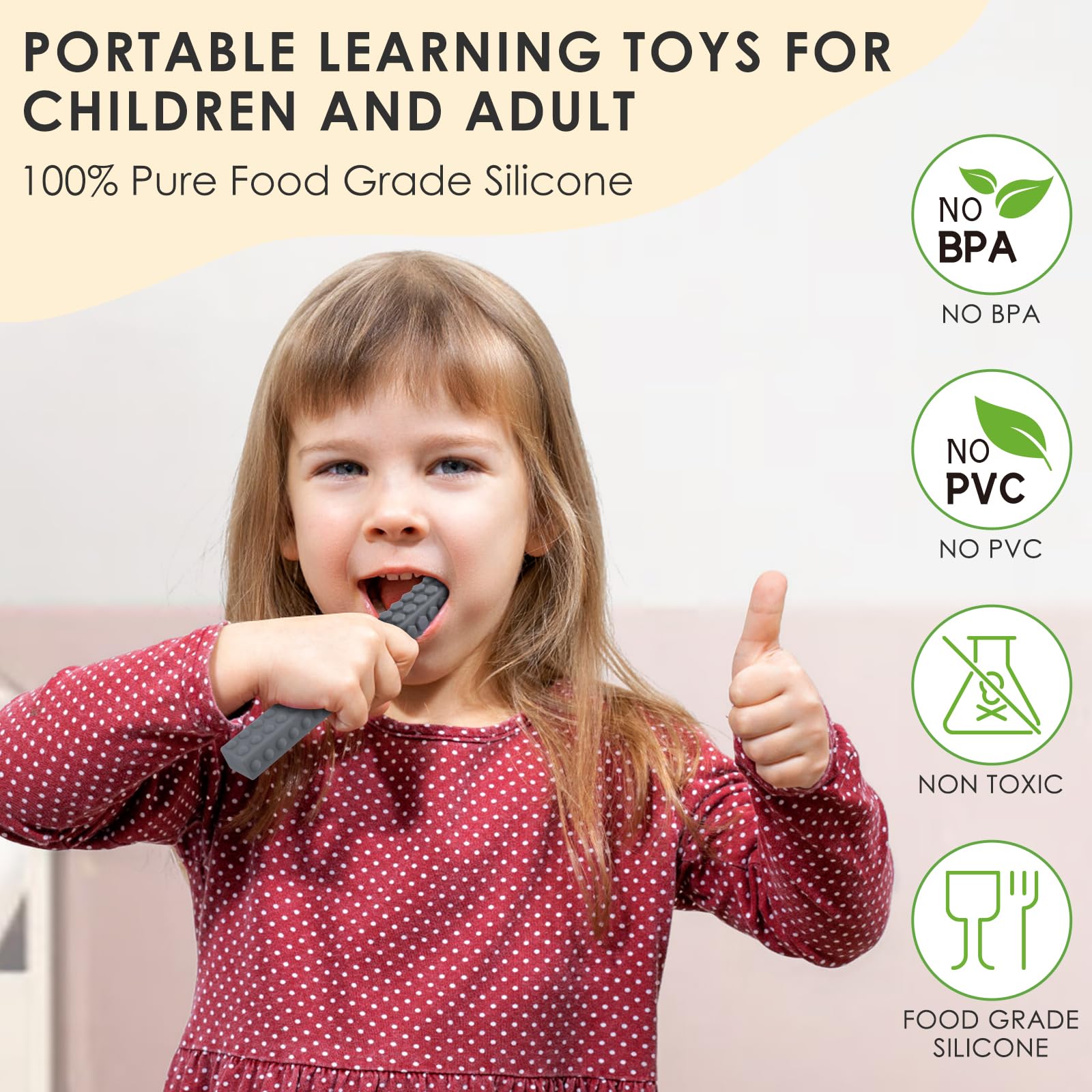 ERKOON 4 Pack Silicone Sensory Chew Toys for Autistic Children - Oral Motor Tools for Biting, ADHD, SPD & Special Needs - Teething Sticks for Kids with Autism - Perfect for Home, School & Travel Use