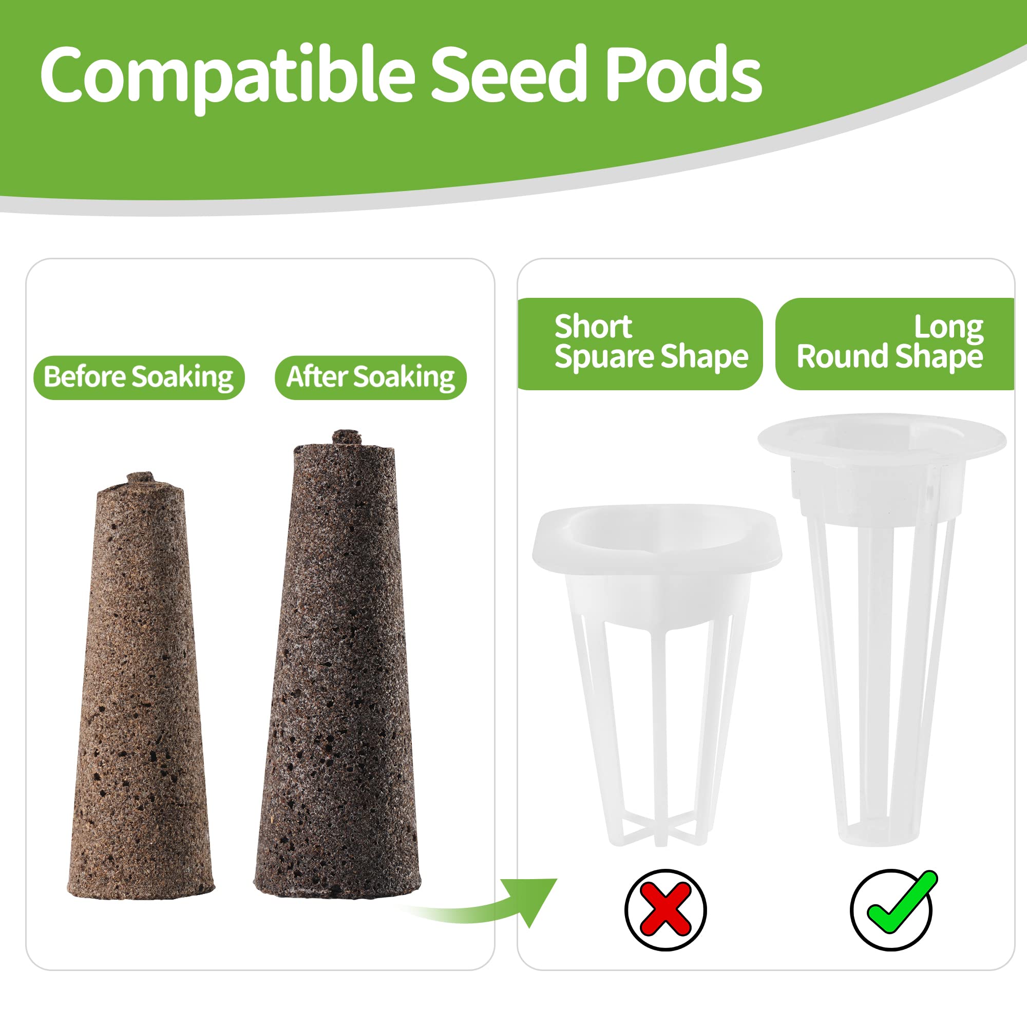 30 Pack Hydroponic Grow Sponges - AeroGarden Compatible Seed Pods & Seedling Starter Sponges for Indoor Gardening | Perfect for Hydroponic Systems, Herb Gardens, and Indoor Plant Starters