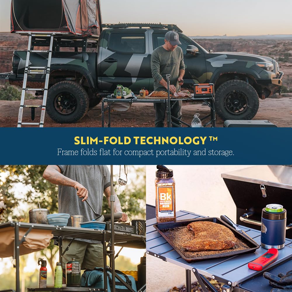 GCI OUTDOOR Master Cook Station - Portable Folding Camping Kitchen Table with Soft Shell Sink, Heat Resistant Tabletop & Adjustable Lantern Pole | Perfect for Outdoor Cooking, RV Trips, Backpacking & Tailgating Parties | Compact Design for Easy Storage & Transport