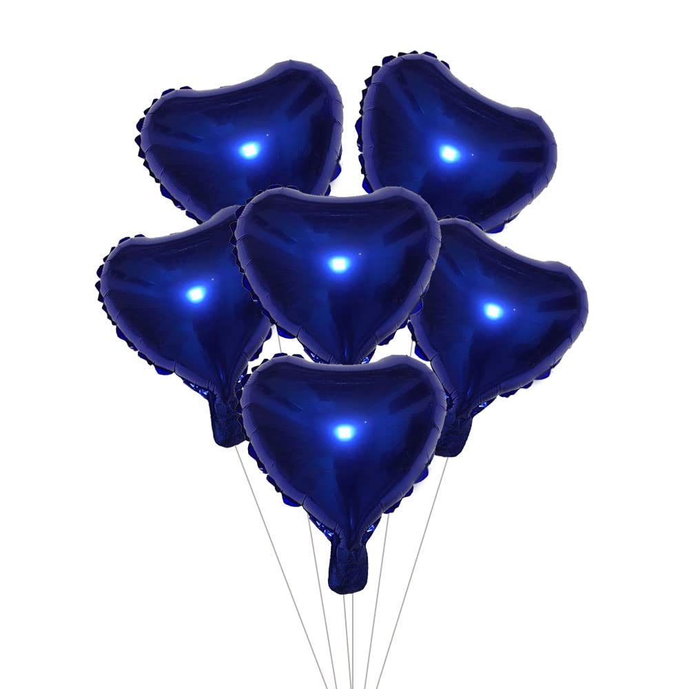 20 Pcs 18 Inch Navy Blue Heart Foil Balloons - Mylar Helium Balloons for Wedding, Birthday Party Decorations | Perfect for Anniversary, Baby Shower & Valentine's Day Celebrations