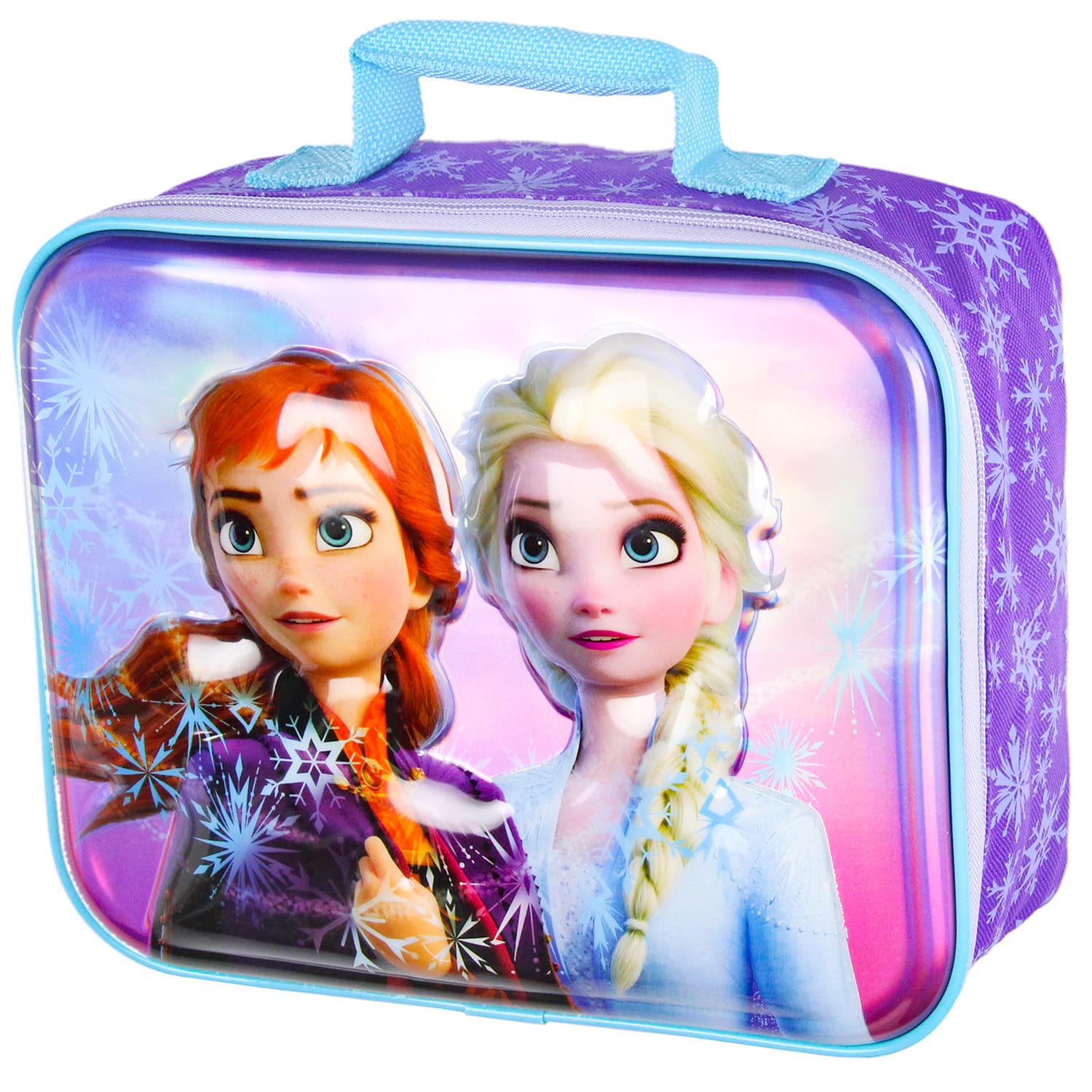 Frozen Sisters Forever Insulated Lunch Box - Leakproof Reusable Cooler Bag for School, Work & Picnics | Disney Princess Themed Kids Lunchbox for Girls