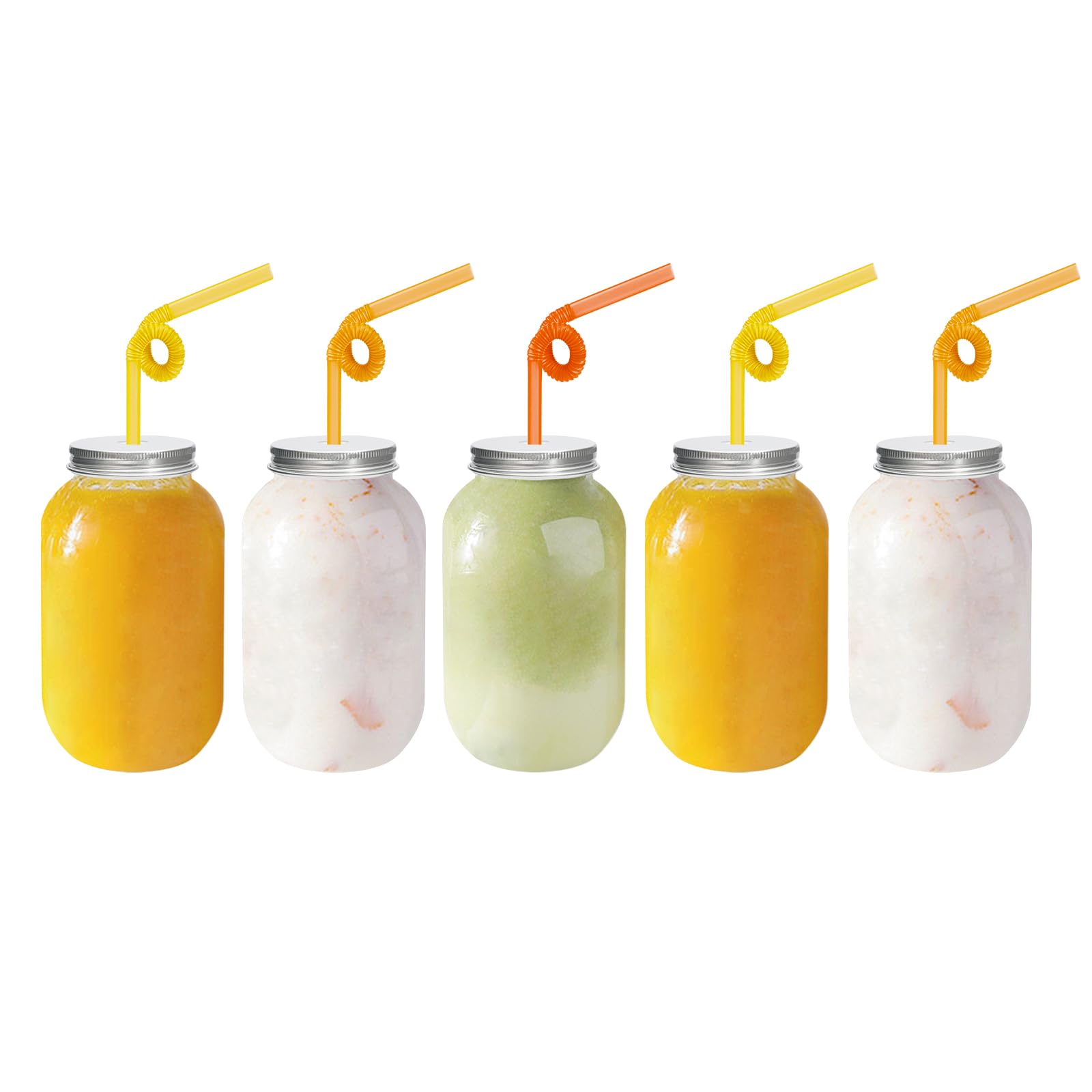 50 Pack 21 Oz Clear Plastic Juice Bottles with Lids - BPA Free Bulk Drink Containers with Aluminum Caps for Iced Coffee, Milk Tea, Smoothies & Beverage Storage - Perfect for Home, Cafe & Restaurant Use