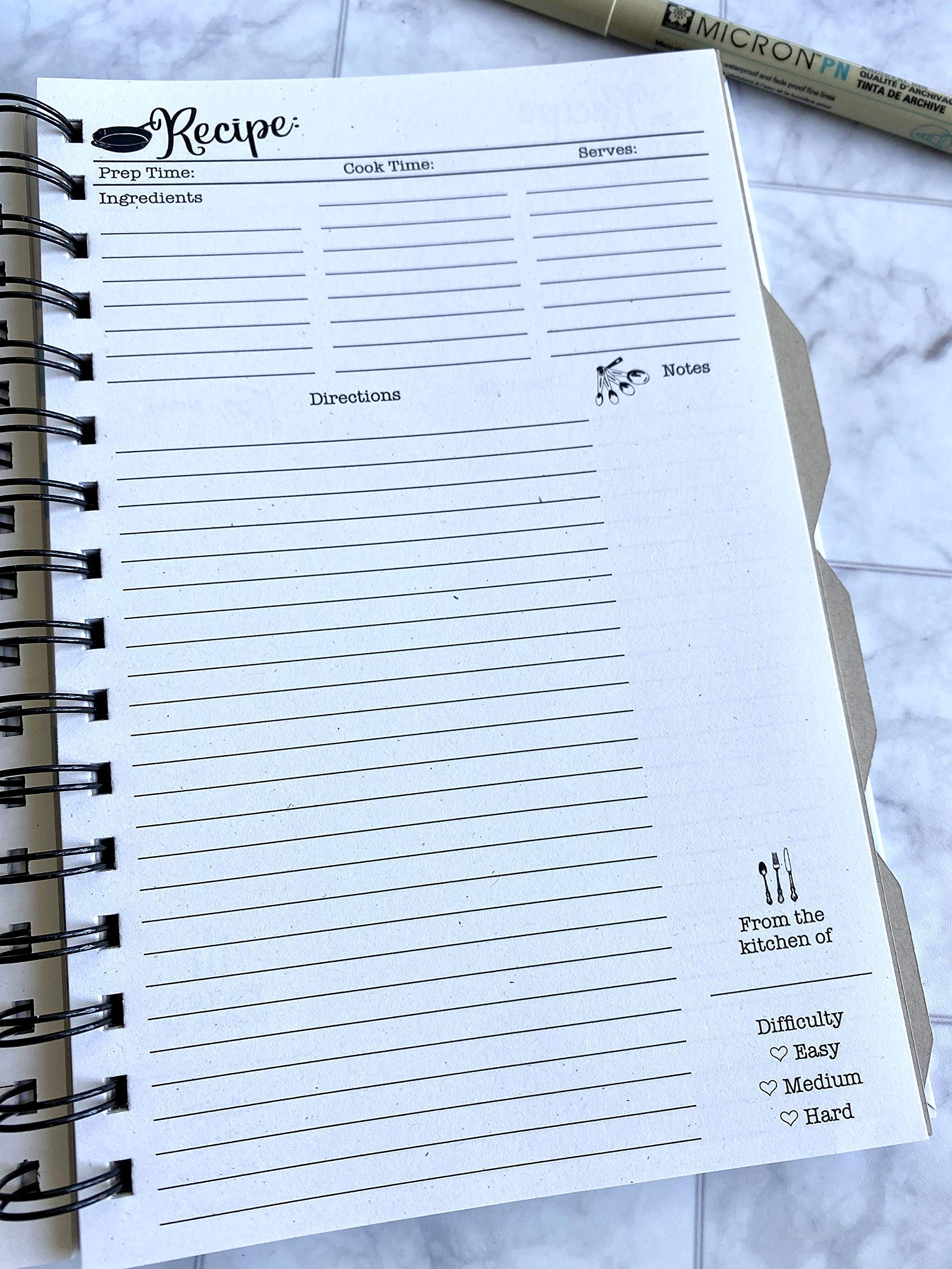 Custom Kitchen Diary - Hardcover Recipe Journal for Home Chefs | Perfect for Organizing Recipes, Meal Planning & Cooking Inspiration