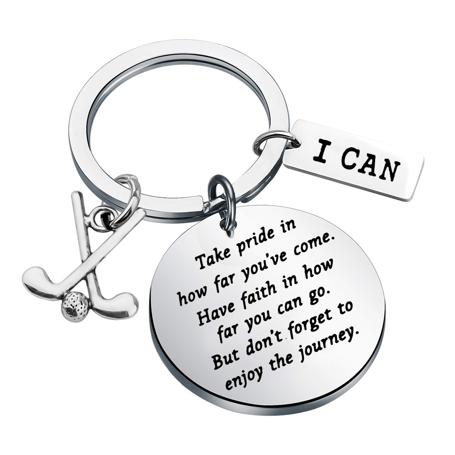 FUSTMW Golf Keychain - Inspirational Golf Gift for Golfers, Golf Team & Club Members - Perfect for Tournaments, Awards & Player Appreciation