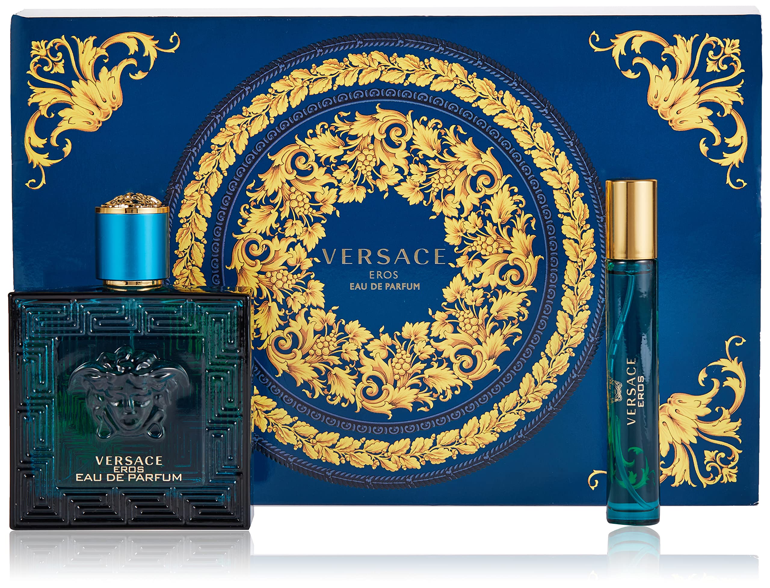 Versace Eros 3-Piece Cologne Gift Set for Men - 3.4 oz Eau de Parfum Spray with Luxury Box | Perfect Valentine's Day, Anniversary & Birthday Gift for Him