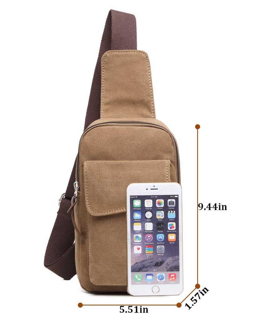 Wxnow Canvas Sling Bag Crossbody Backpack for Women & Men - Lightweight Chest Shoulder Bag for Travel, Hiking & Daily Use