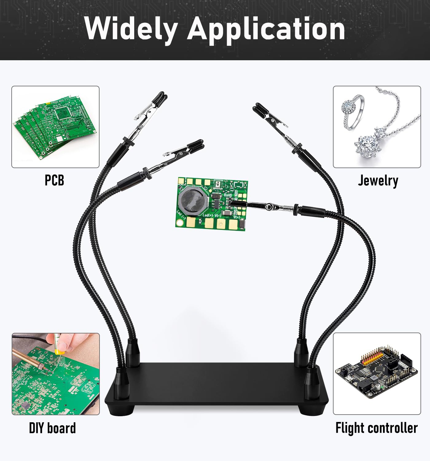 Soldering Station with 4 Flexible Arms - for Electronics & Jewelry Repair