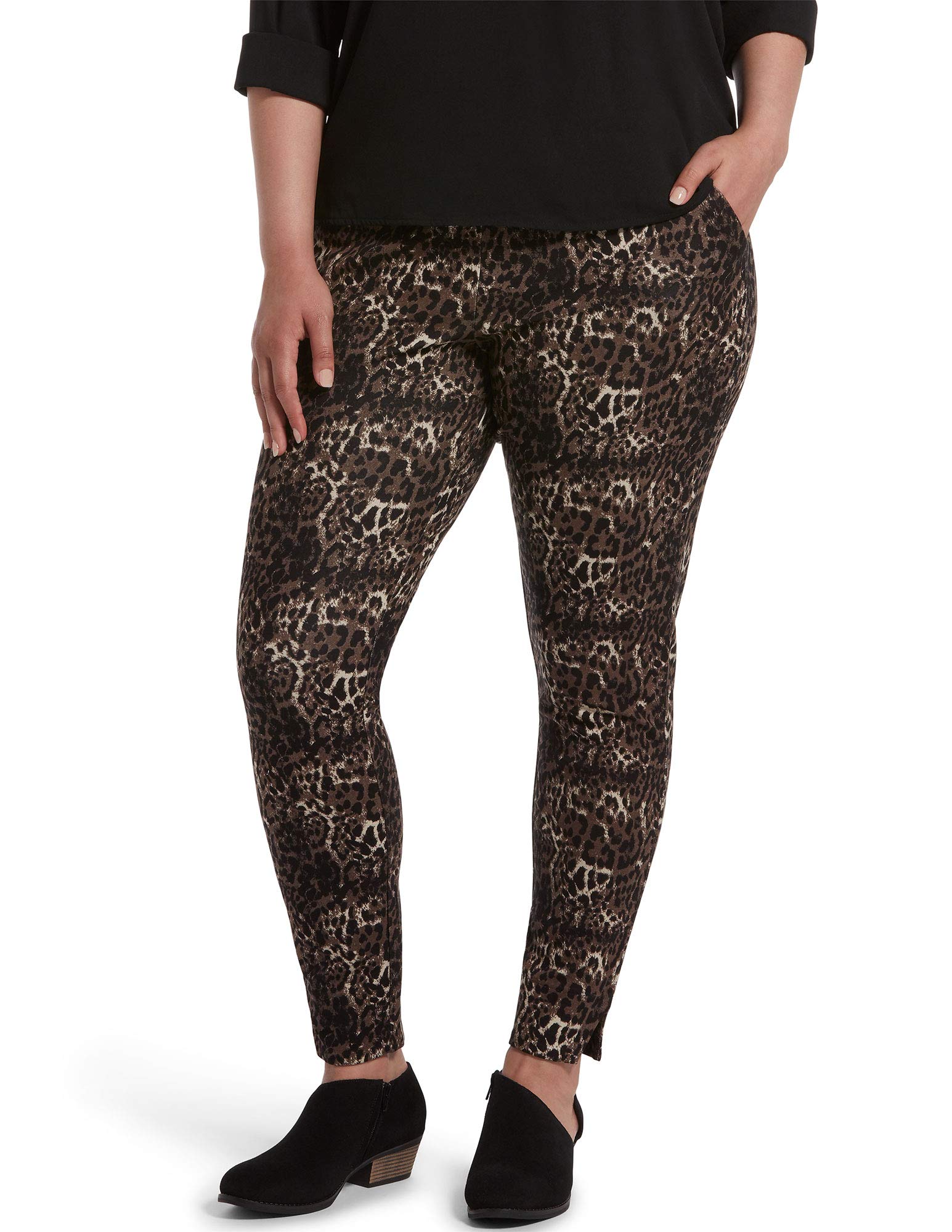 HUE Women’s Ponte 7/8 Leggings - Stretchy High-Waist Workout Pants for Yoga, Office & Casual Wear | Comfortable & Versatile Women's Leggings for Everyday Use