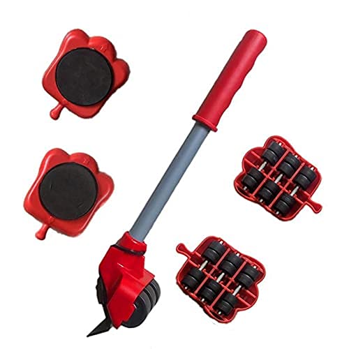 5Pcs Professional Furniture Mover Tool Set with Wheels - Heavy Duty Furniture Lifter, Transport Roller & Moving Hand Device (248 lbs Capacity) - Perfect for Home Moving, Office Relocation & Warehouse Equipment Transport