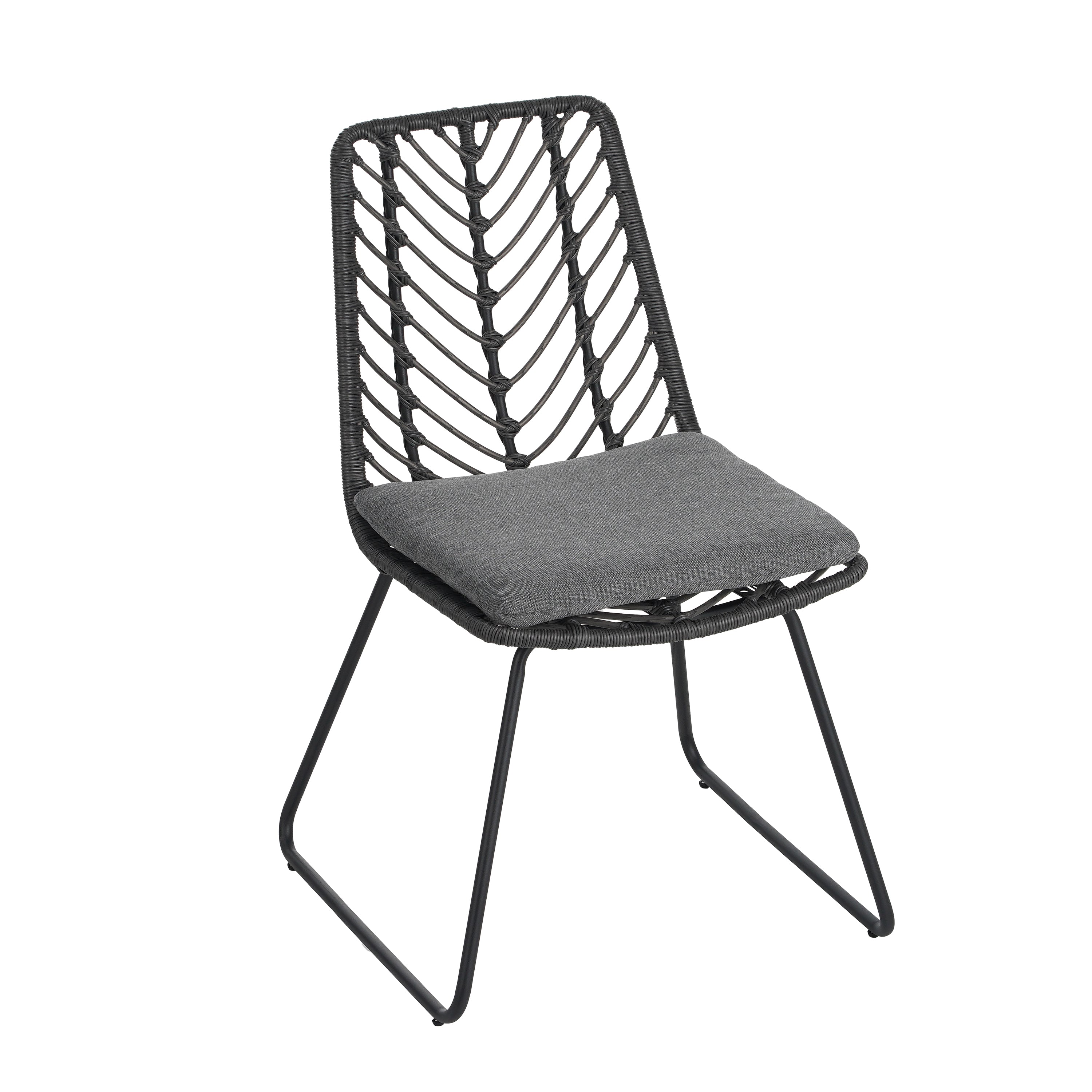 DEJA CHAIR Set of 2 with Cushions - Modern Gray Accent Chairs for Living Room, Bedroom, or Office - Comfortable Lounge Seating for Home Decor