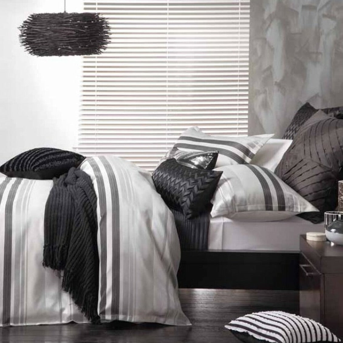 Premium Flinders Pewter Quilt Cover Set by Logan & Mason - Luxury Bedding for Master Bedrooms & Guest Rooms