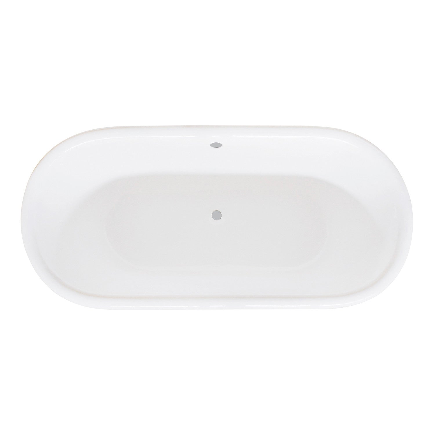 Aqua Eden 66-Inch White Cast Iron Oval Double-Ended Pedestal Bathtub (No Faucet Drillings) - Luxurious Freestanding Soaking Tub for Spa-Like Bathroom Relaxation