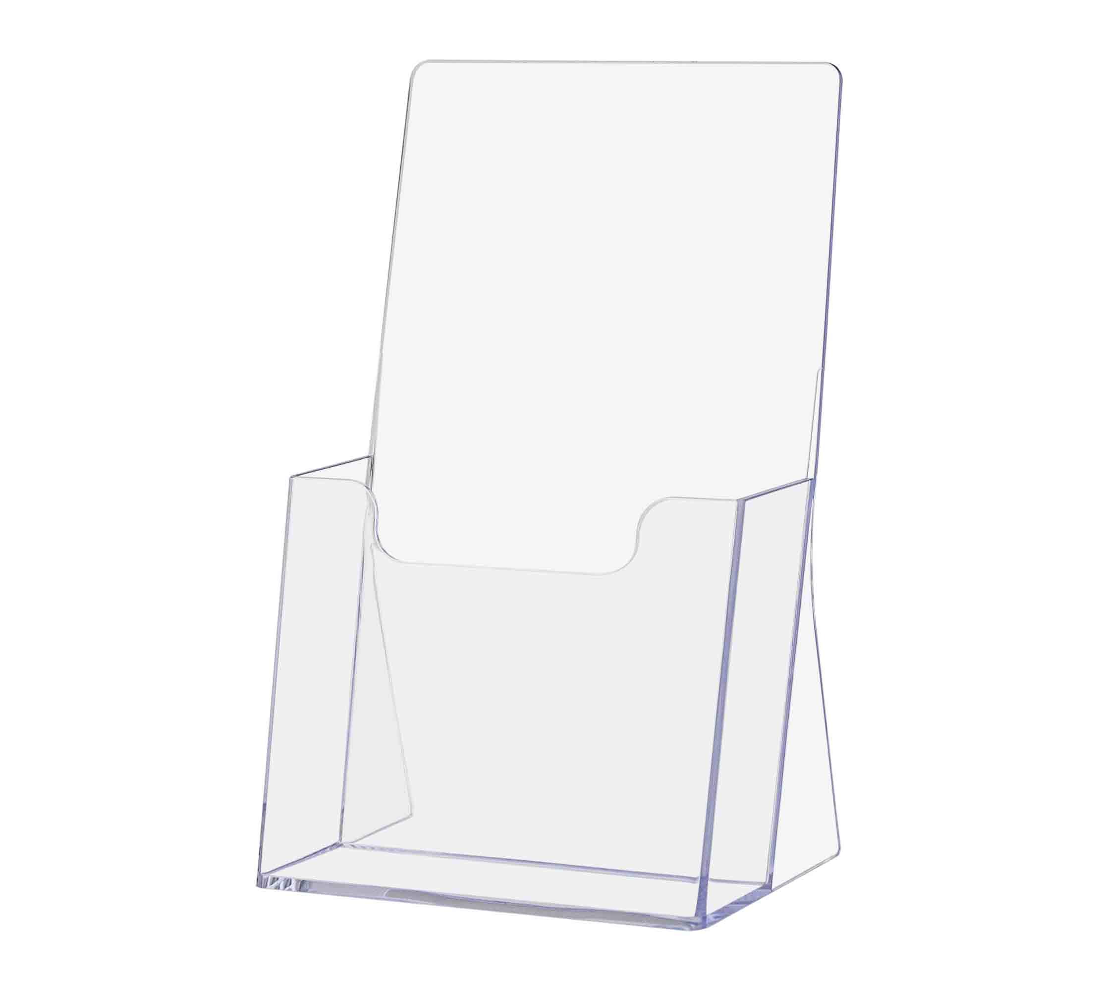 25 Pack Clear Plastic Trifold Display Stand for 4.25