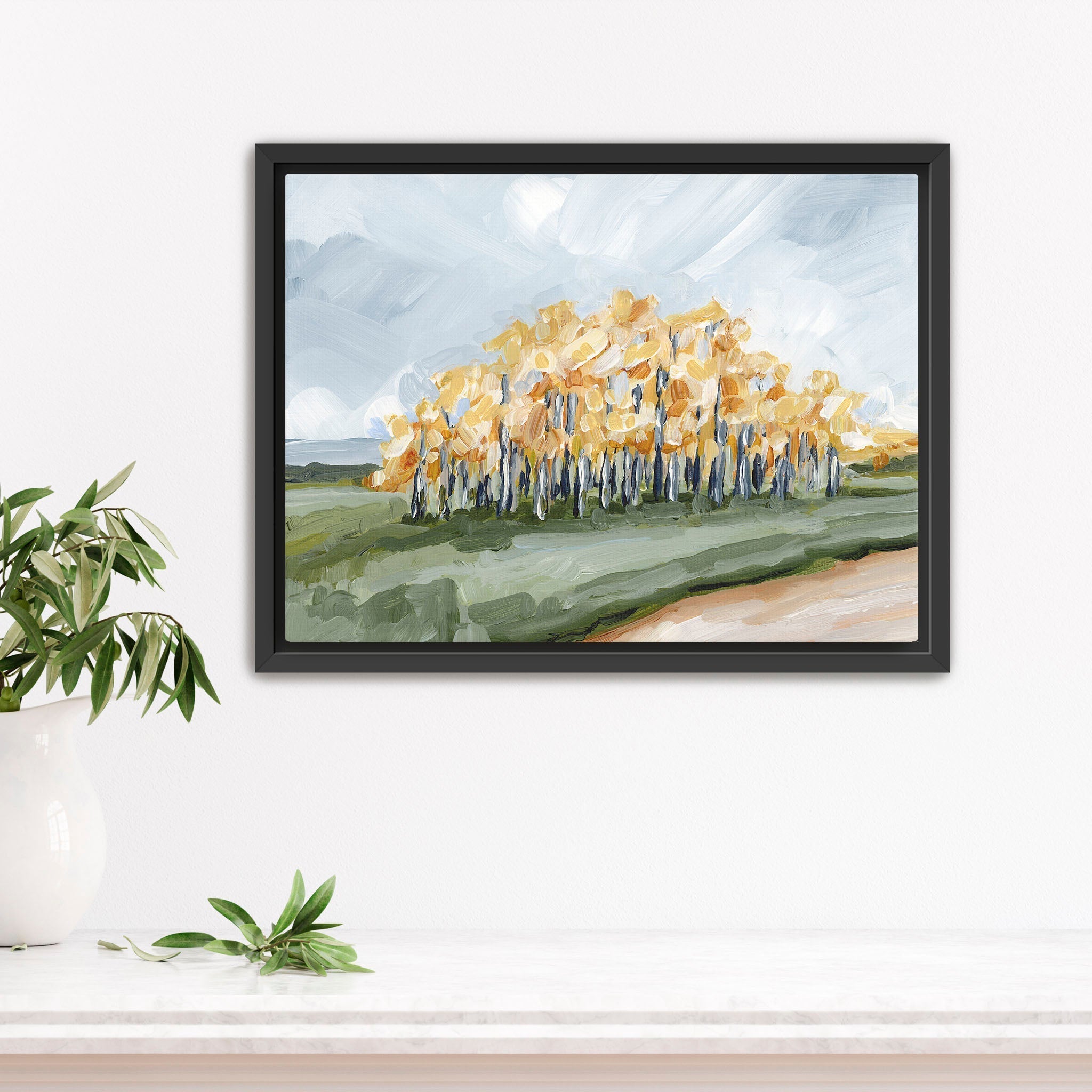 Grove of Gold Art Print - Premium Wall Decor for Living Room, Bedroom & Office - Nature-Inspired Landscape Painting for Home & Office Decor