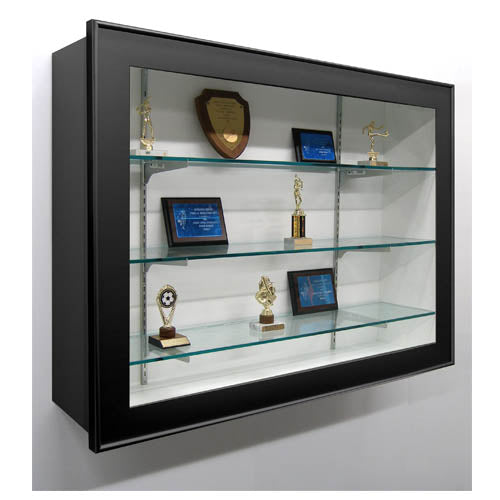 Premium Metal Shadow Box Swing Frames with Glass Shelves & LED Interior Lighting - Set of 3 for Wall Display | Perfect for Home Decor, Gallery Walls, and Retail Store Showcases
