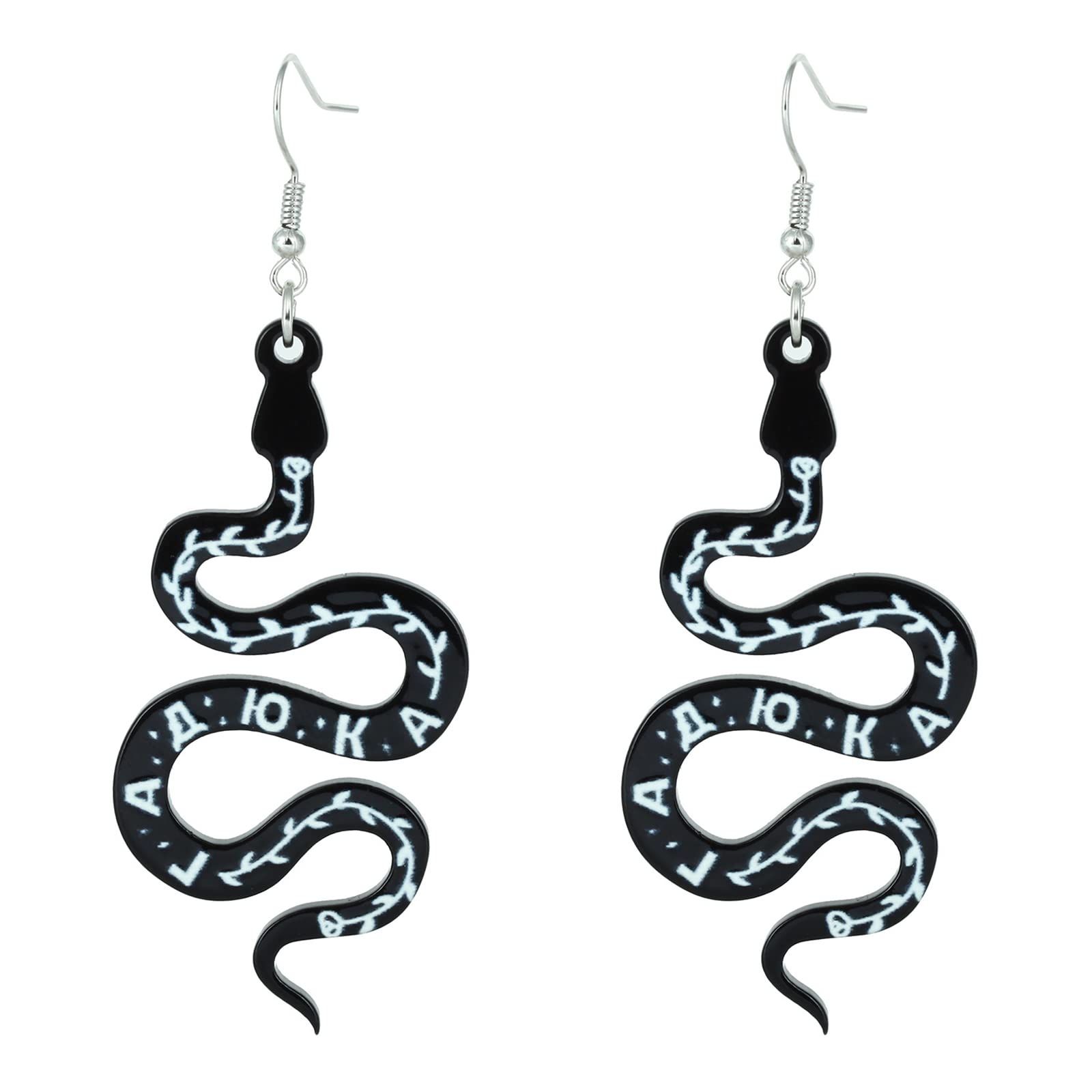 Stylish Long Snake Dangle Drop Earrings for Women - Punk Animal Print Acrylic Statement Jewelry (Python/Cobra Design) | Perfect for Christmas Gifts, Alternative Fashion & Party Accessories