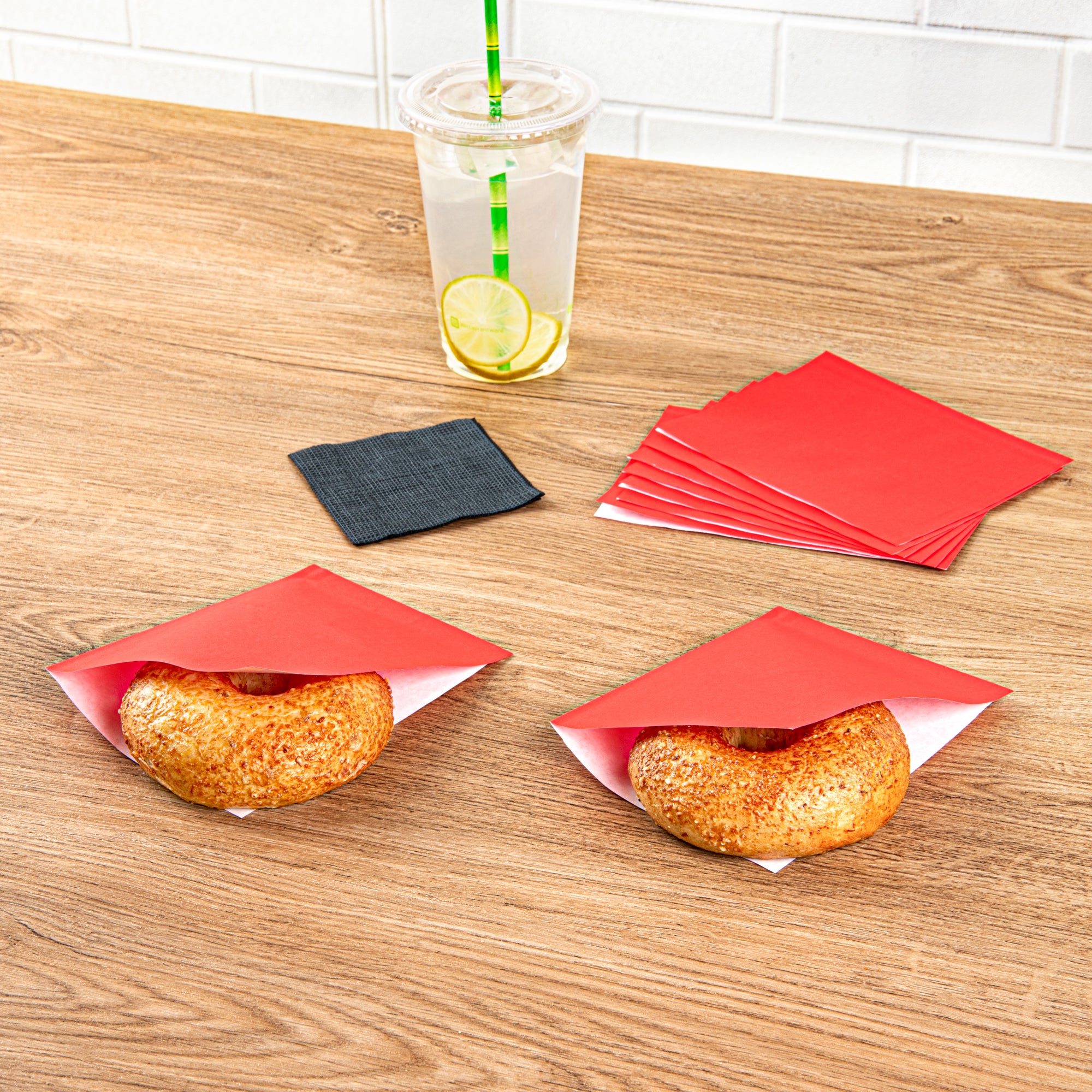 Red Greaseproof Paper Bags - Small Double Open Food Bags (6.25