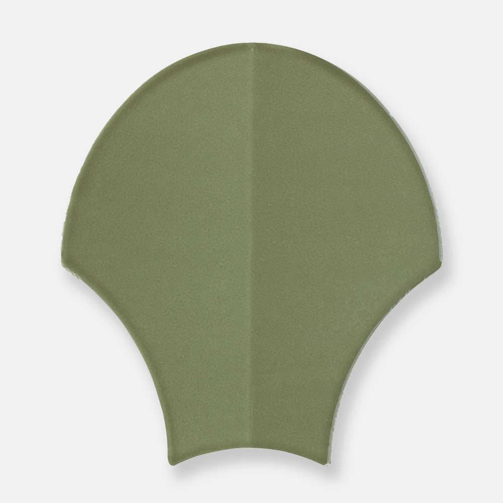 Premium Agra Olive Green Gloss Ceramic Tile 6x7 Inch (185x175mm) - Elegant Feather Pattern for Kitchen Backsplash, Bathroom Wall & Flooring