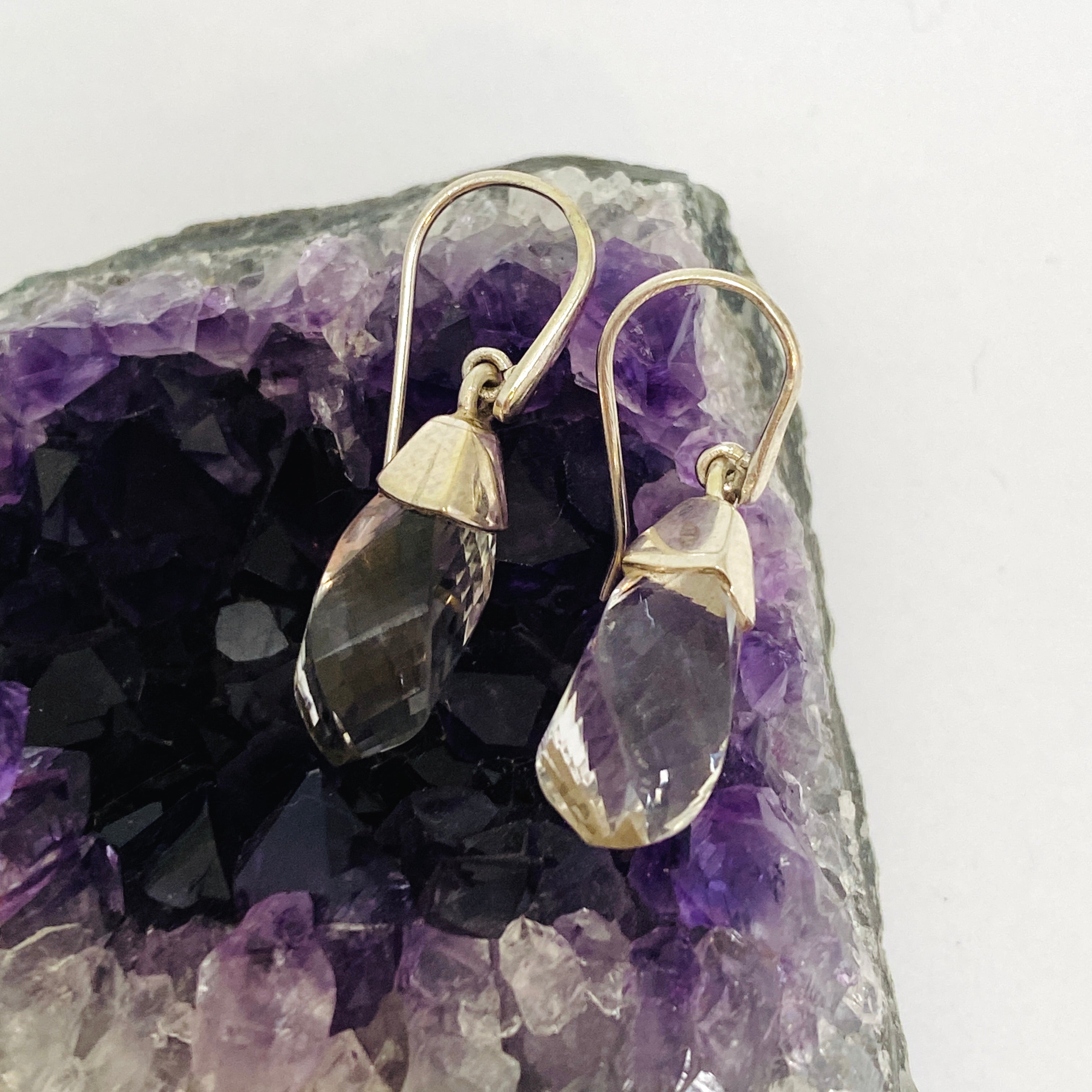 Clear Quartz Briolette Faceted Earrings for Women | Elegant Crystal Dangle Earrings | Perfect for Weddings, Parties & Everyday Wear