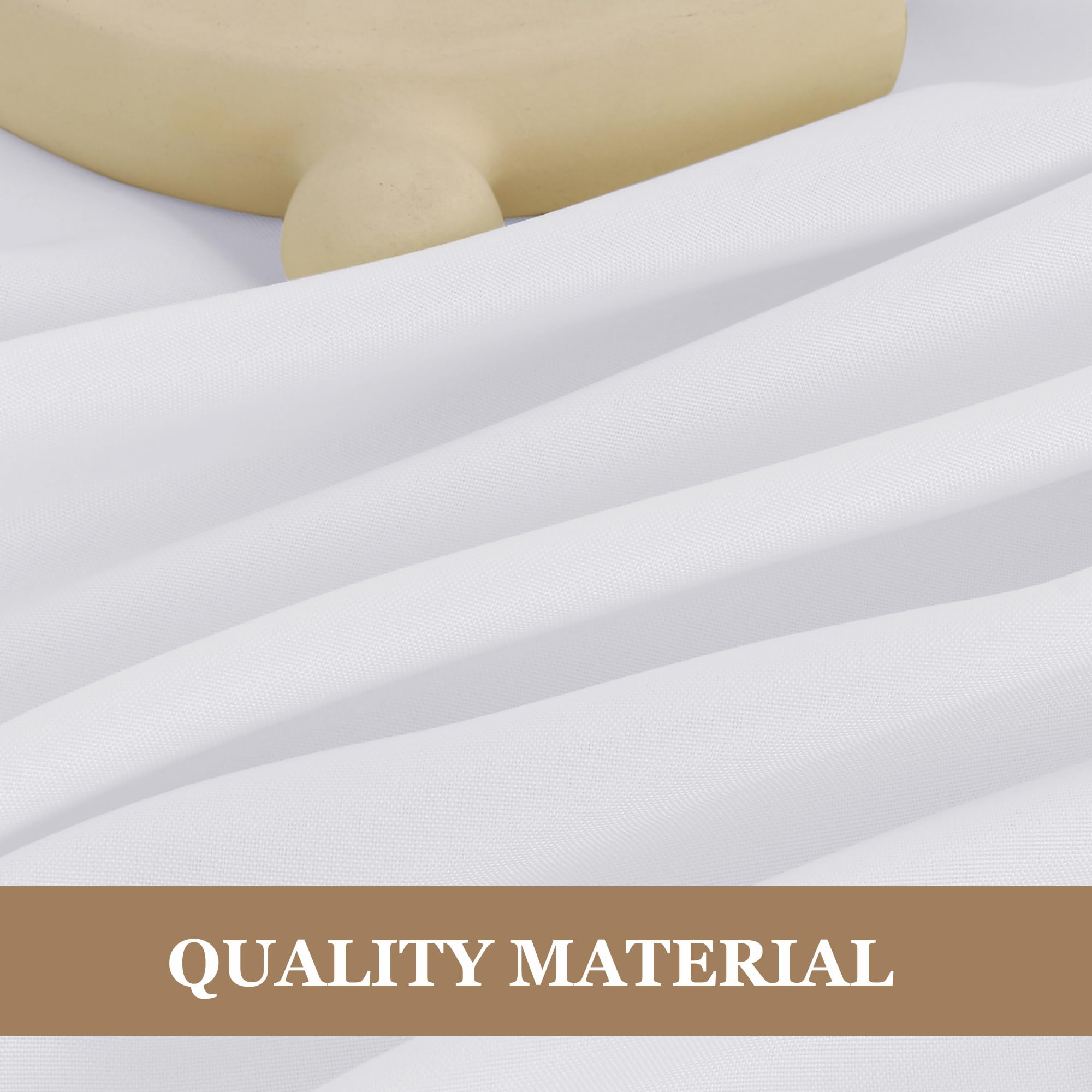 Premium White Tablecloths for Rectangle Tables - 6 Pack (70